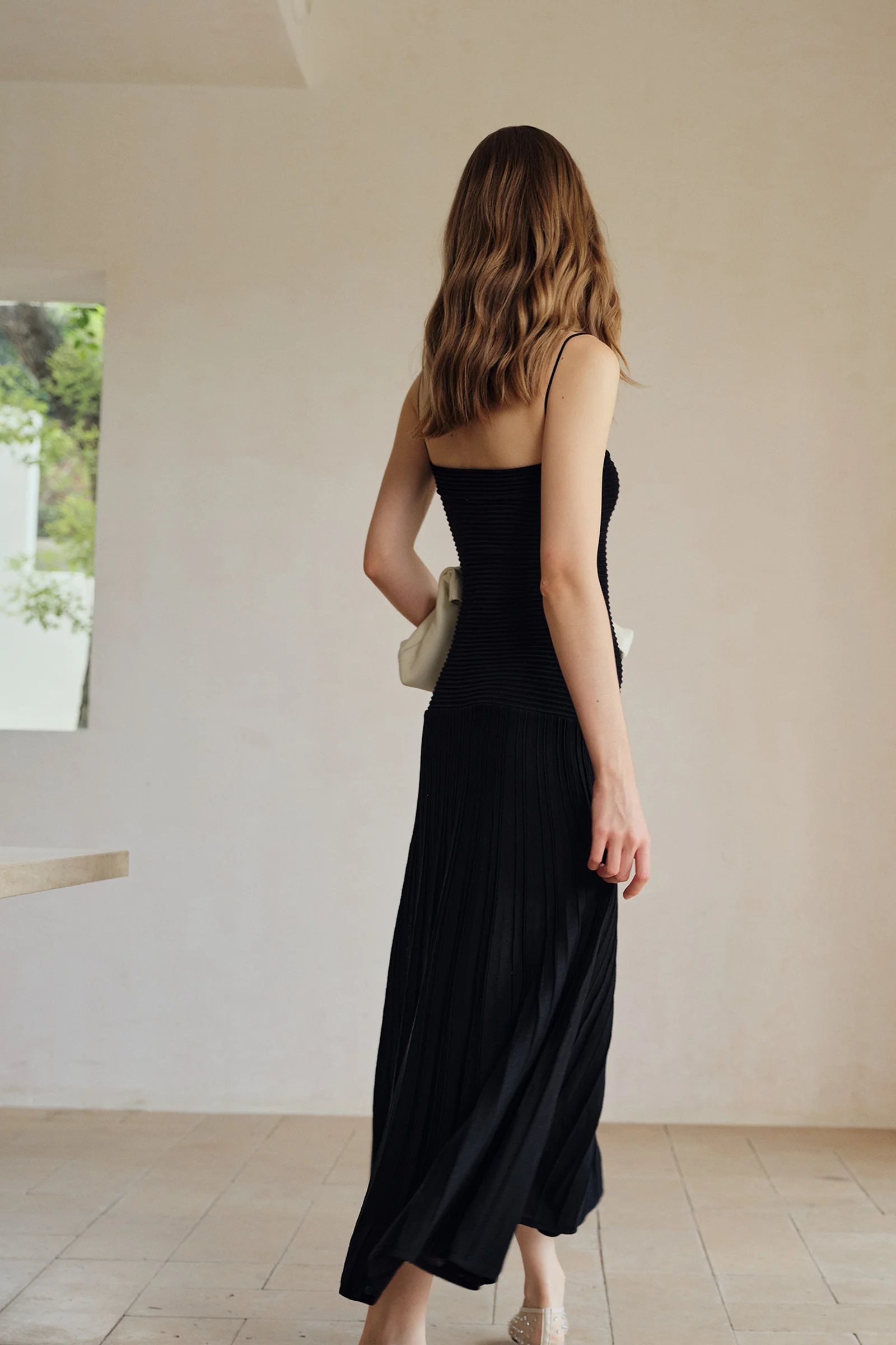 Phyllo Midi Knit Dress (Black) - Image 6