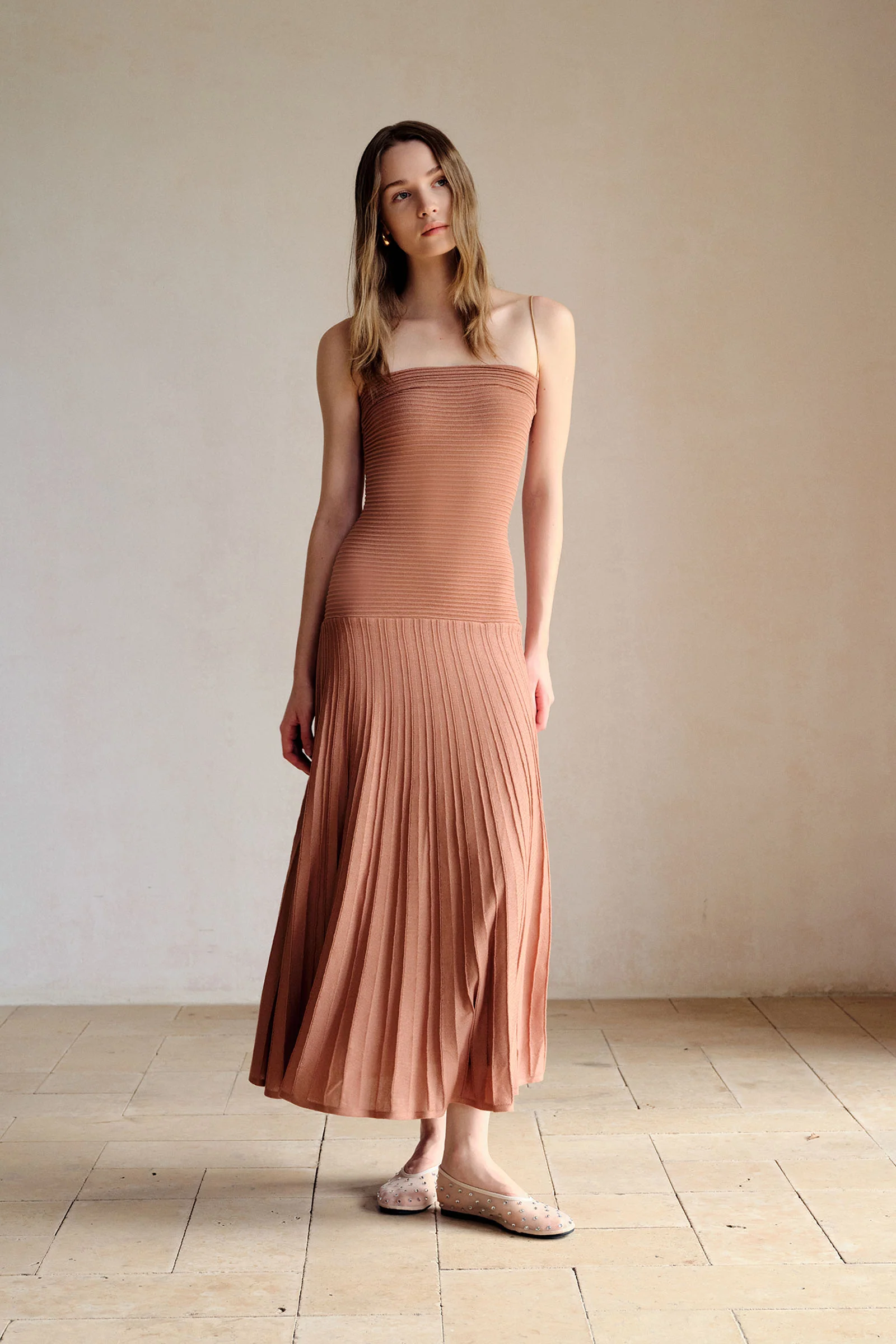 Phyllo Midi Knit Dress (Chesnut) - Image 11
