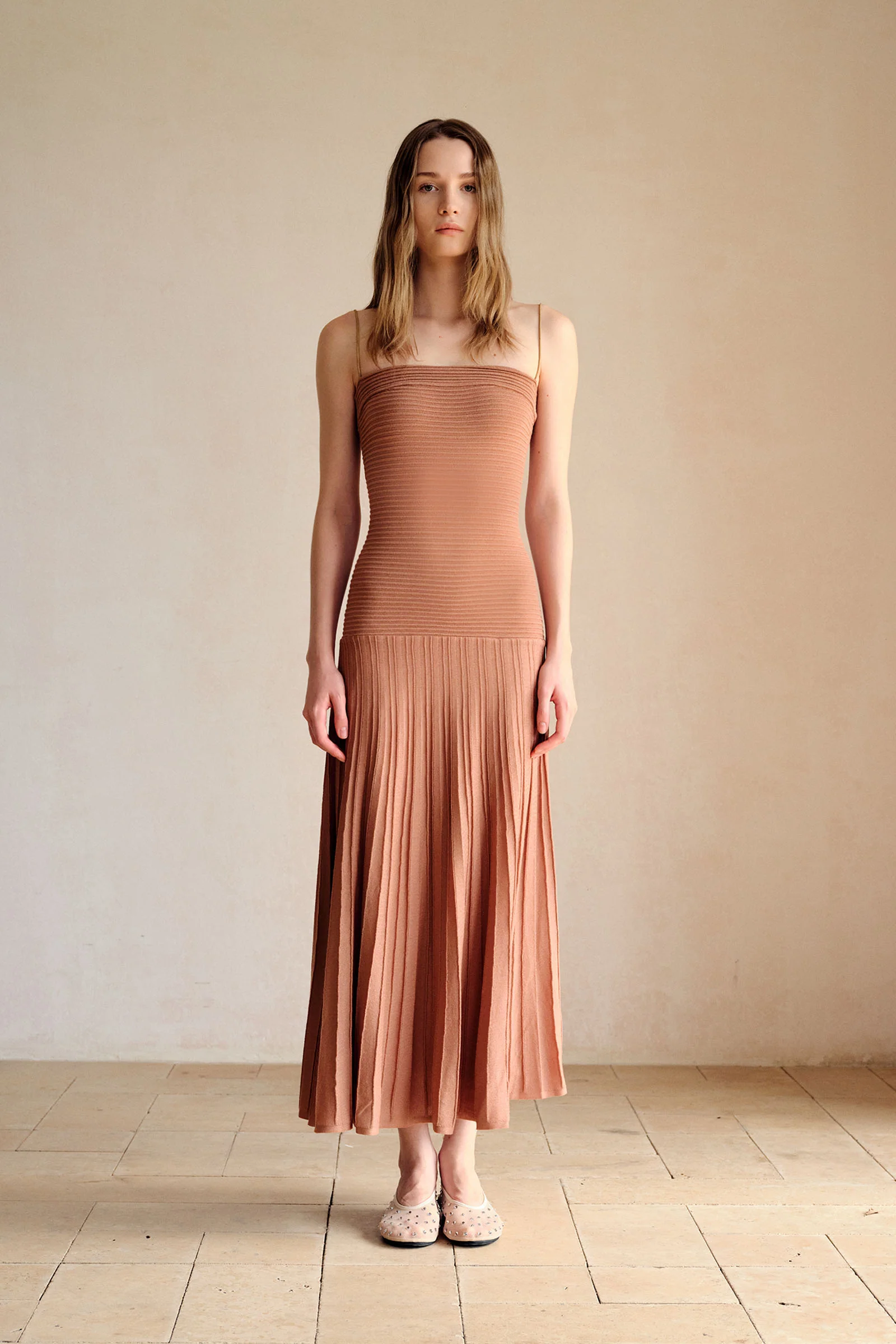 Phyllo Midi Knit Dress (Chesnut) - Image 3