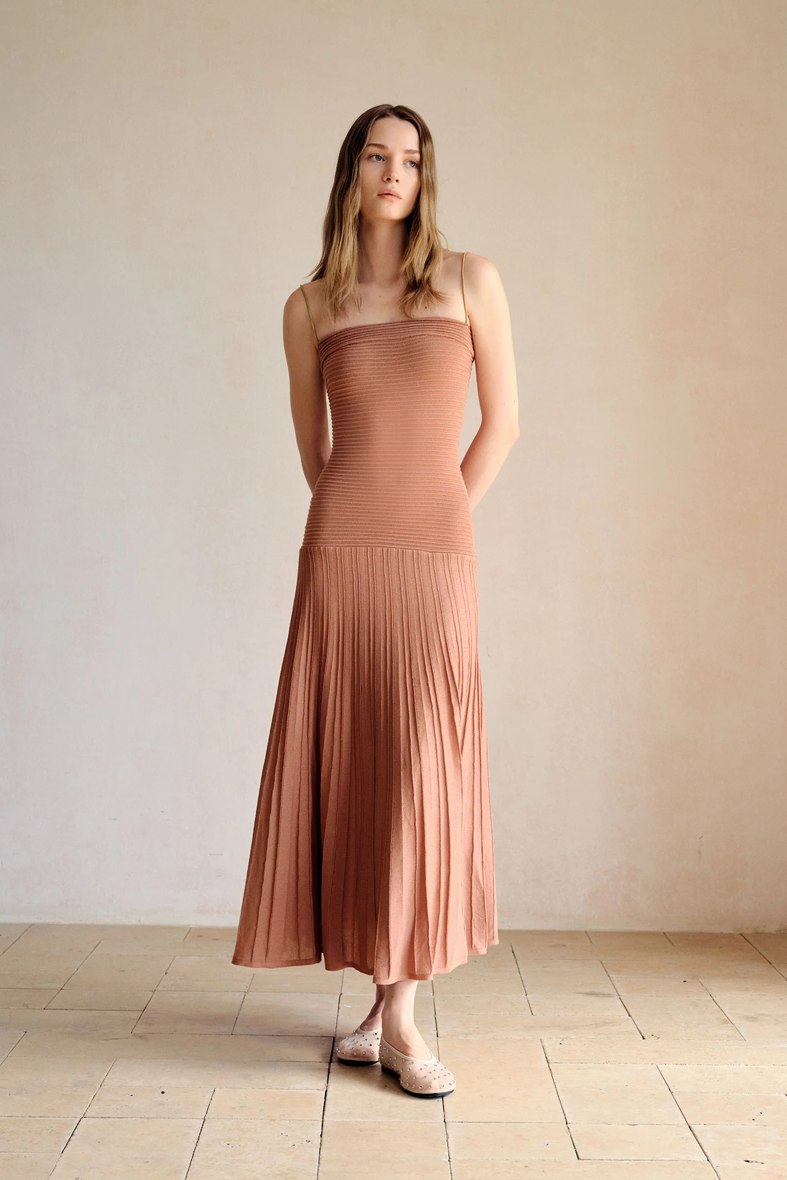 Phyllo Midi Knit Dress (Chesnut) - Image 7