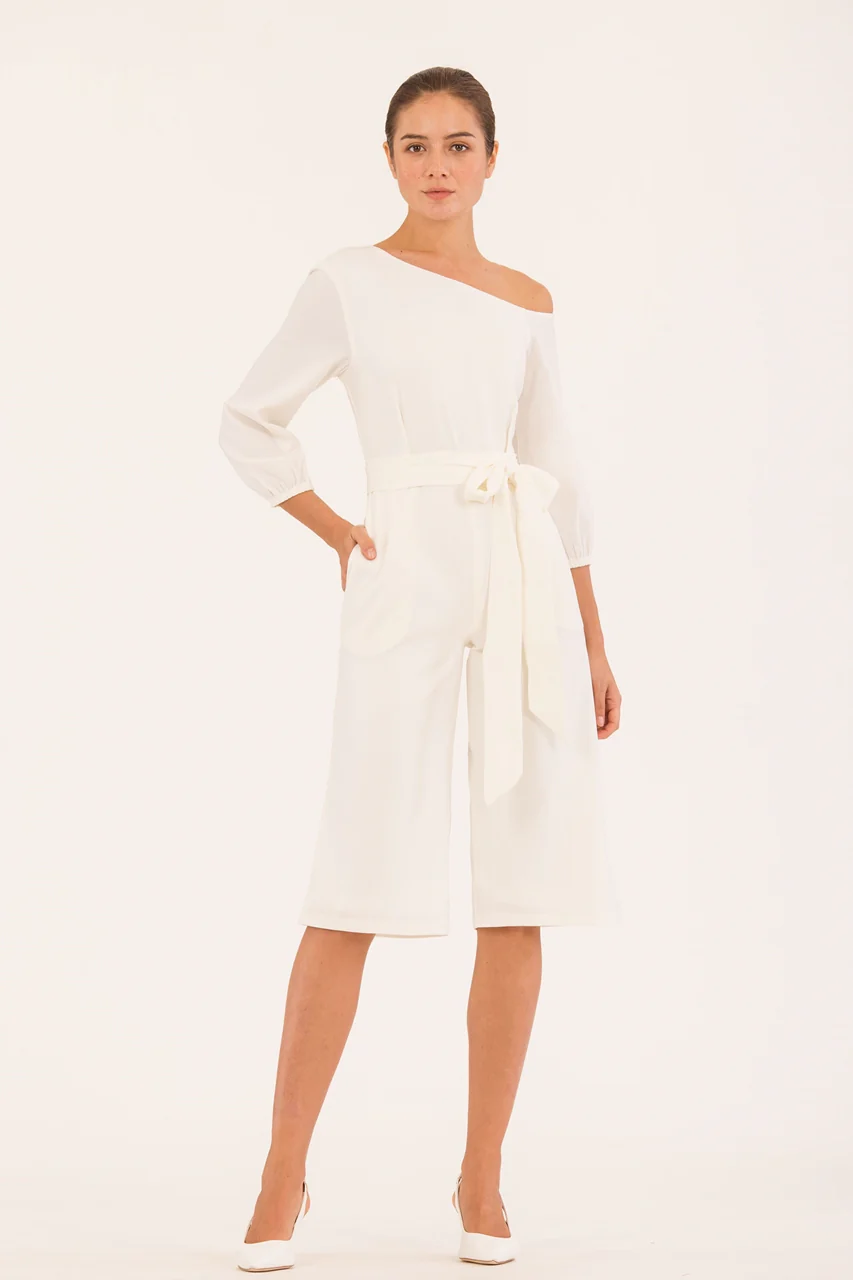 New Derkayra Jumpsuit Cullotes (White) - Image 5