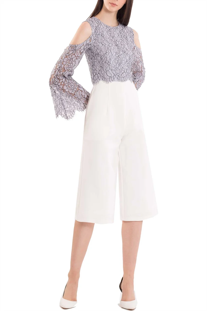 Derniza Jumpsuit Cullotes (White)