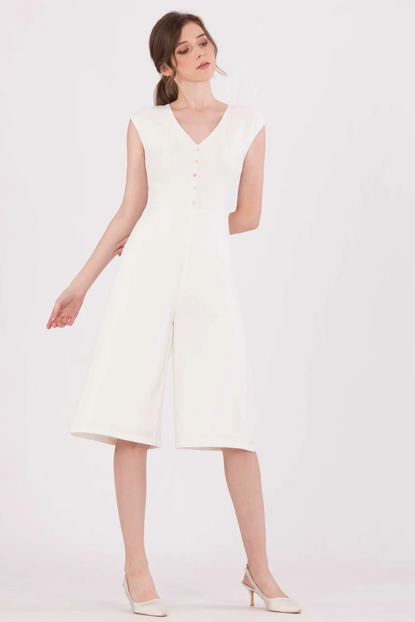 Doferfiy Jumpsuit Cullotes (White) - Image 2
