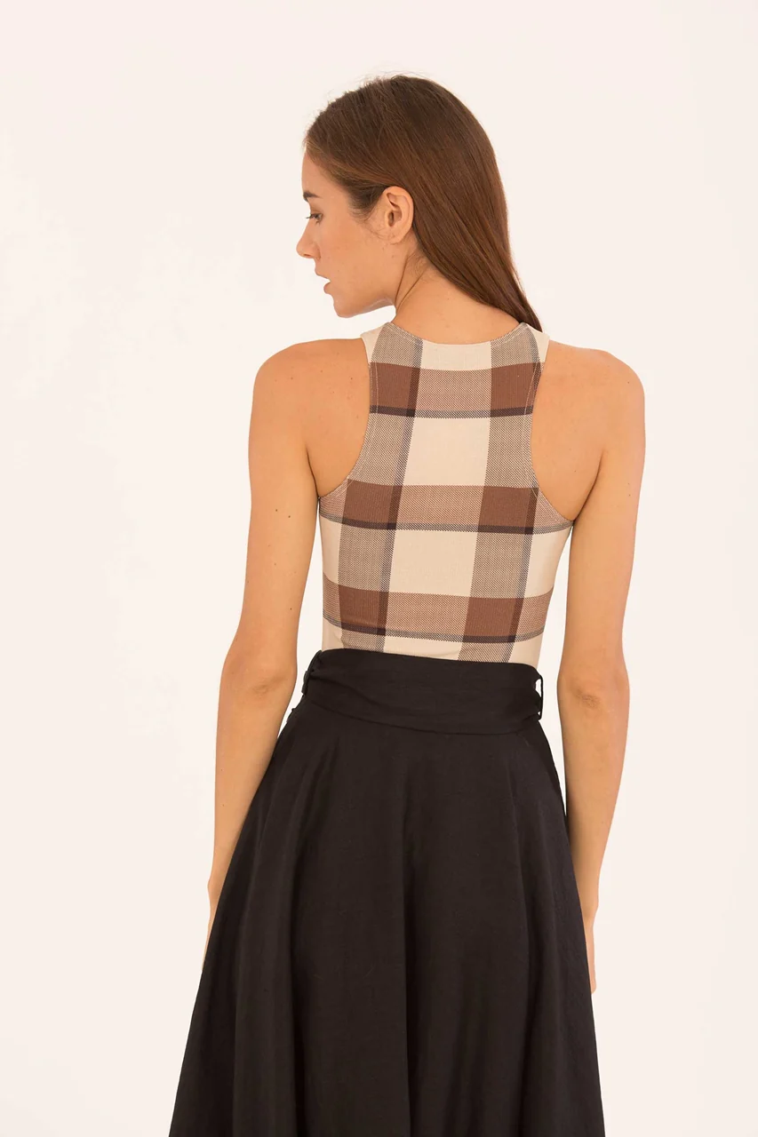 Damixze Bodysuit (Brown+Cream) - Image 6