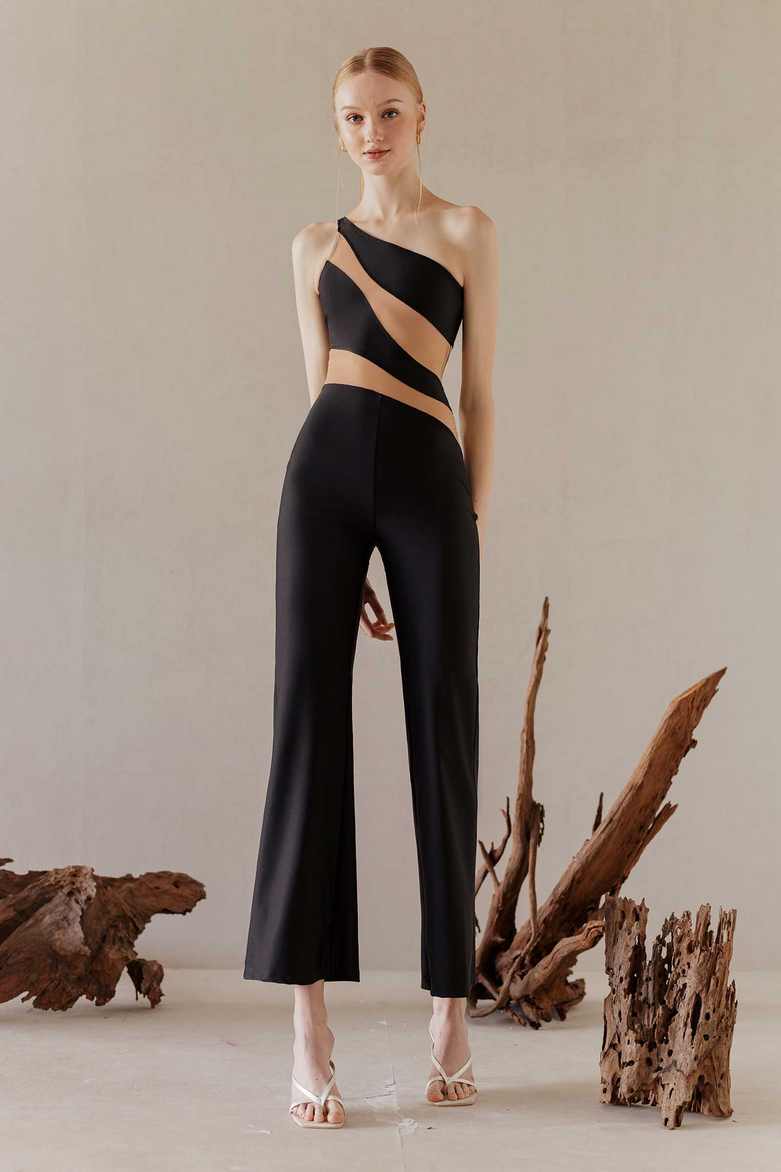 Dolace Jumpsuit (Black+Nude) - Image 2