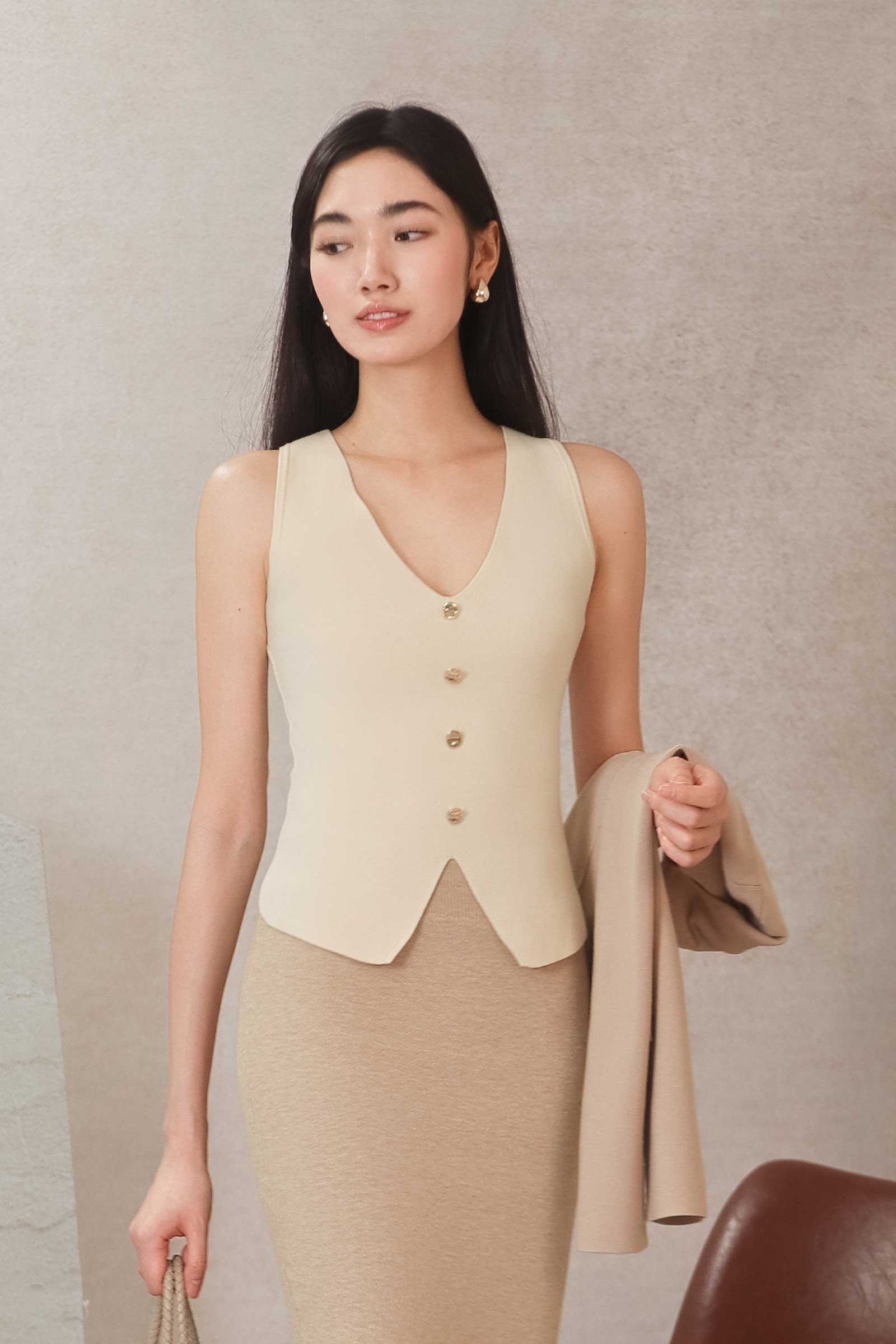 Dasiene Knit Cardigan (Khaki) - Image 20