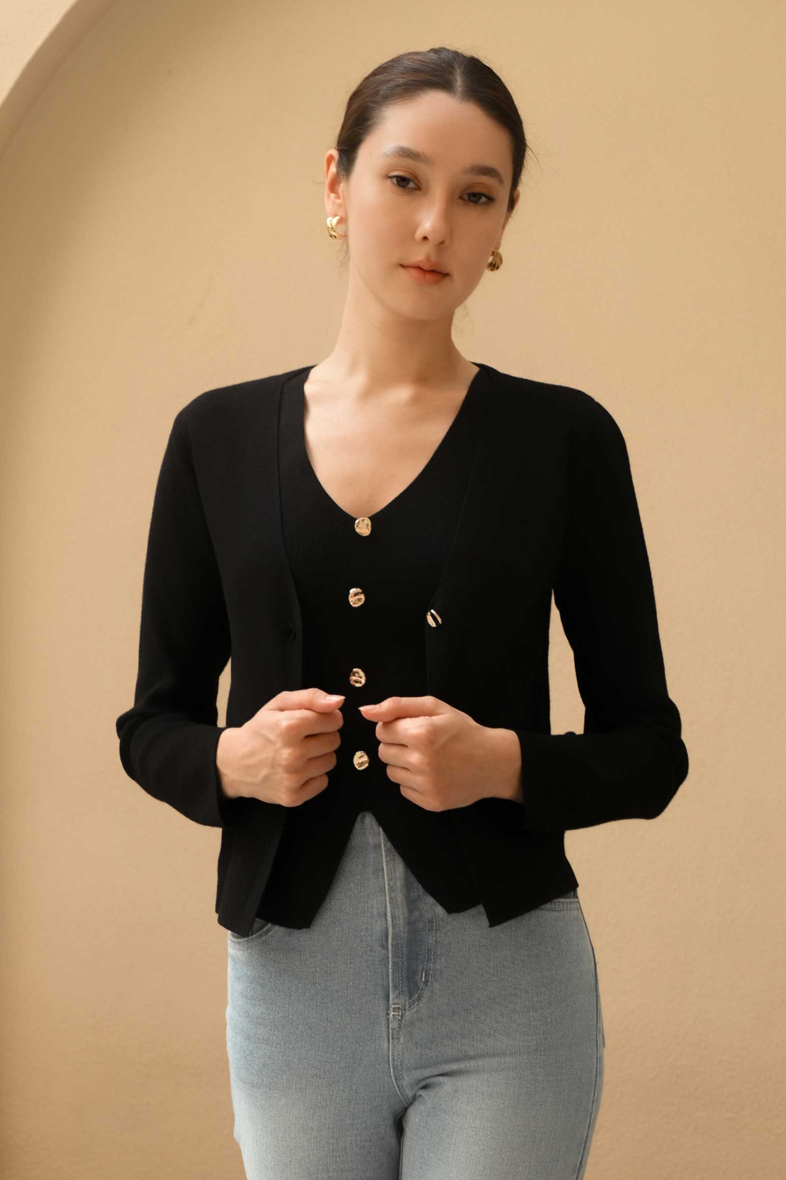 Dolix Knit Vest Top (Black) - Image 13