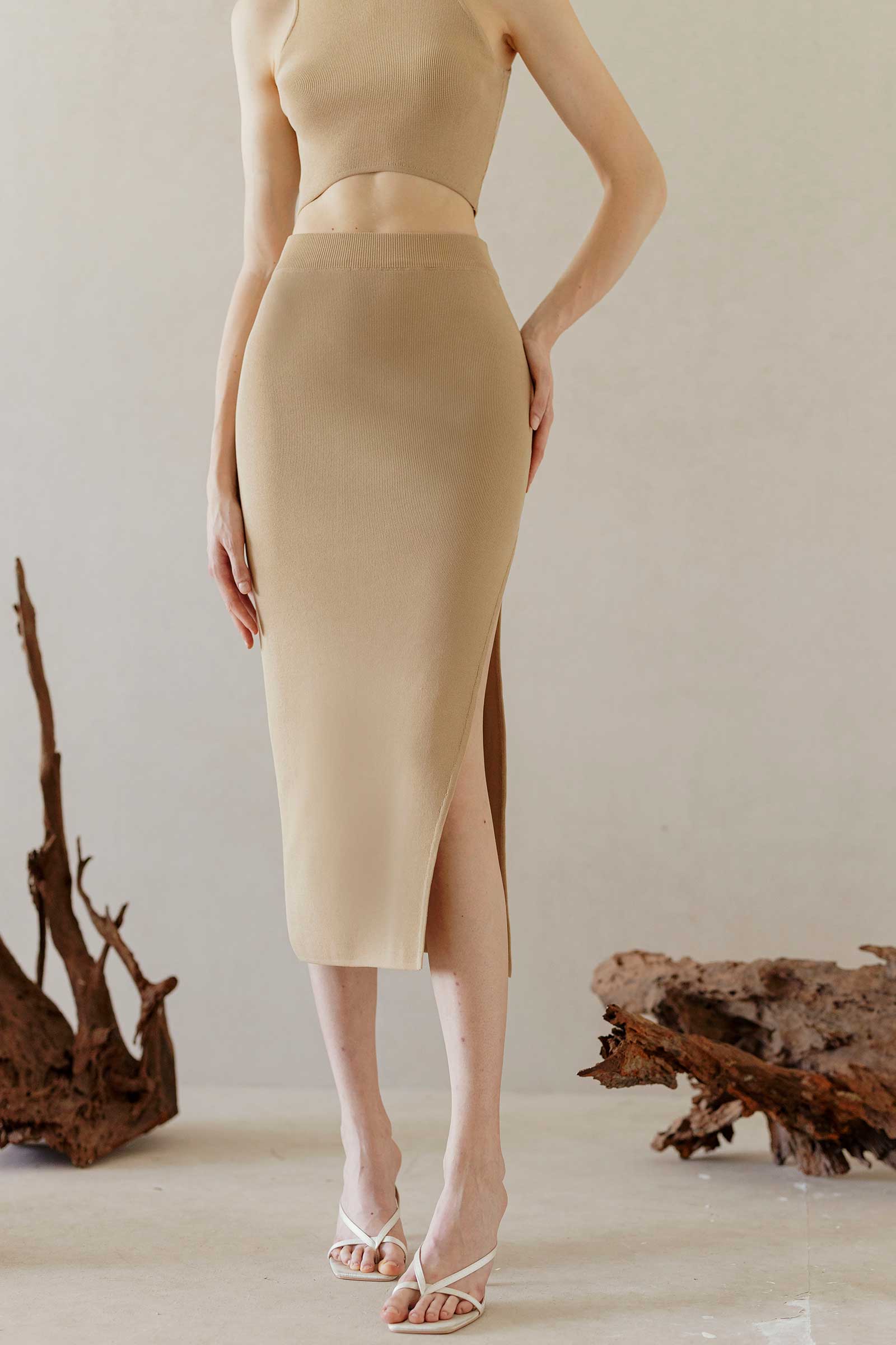 Decala Skirt (Taupe) - Image 2
