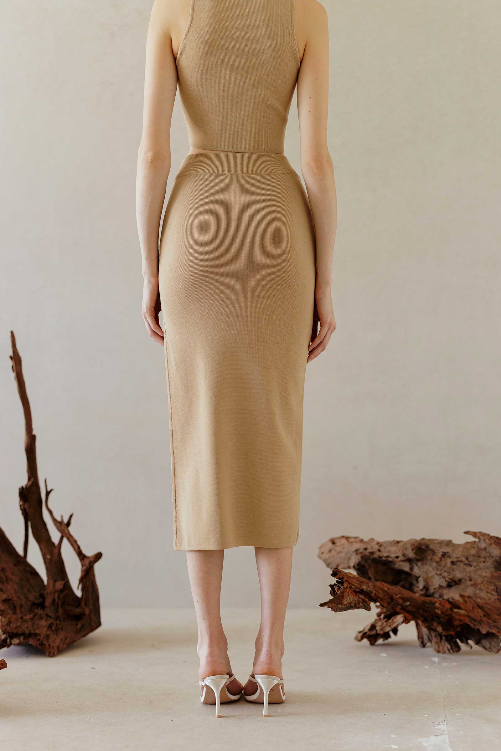 Decala Skirt (Taupe) - Image 3