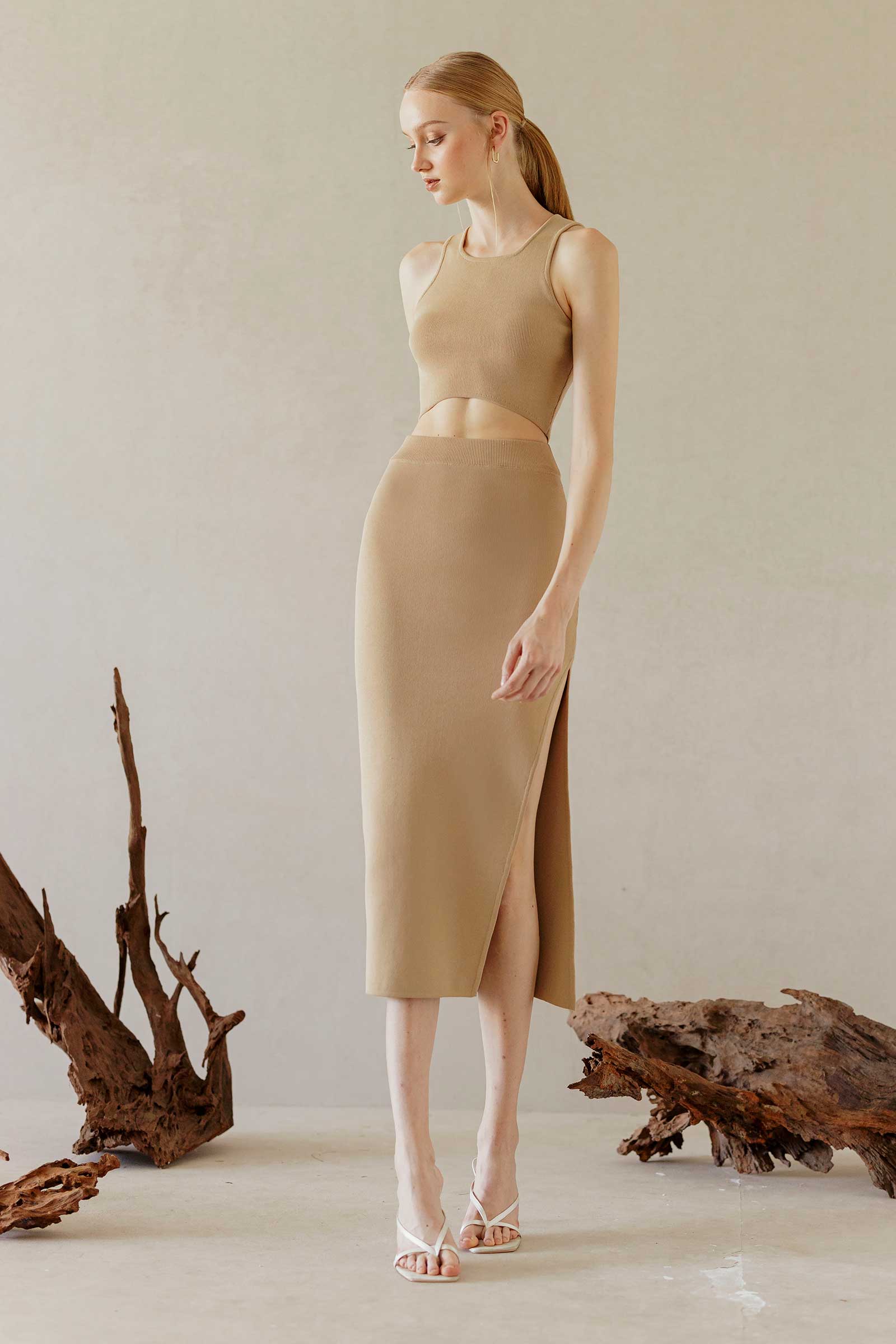 Decala Skirt (Taupe) - Image 4