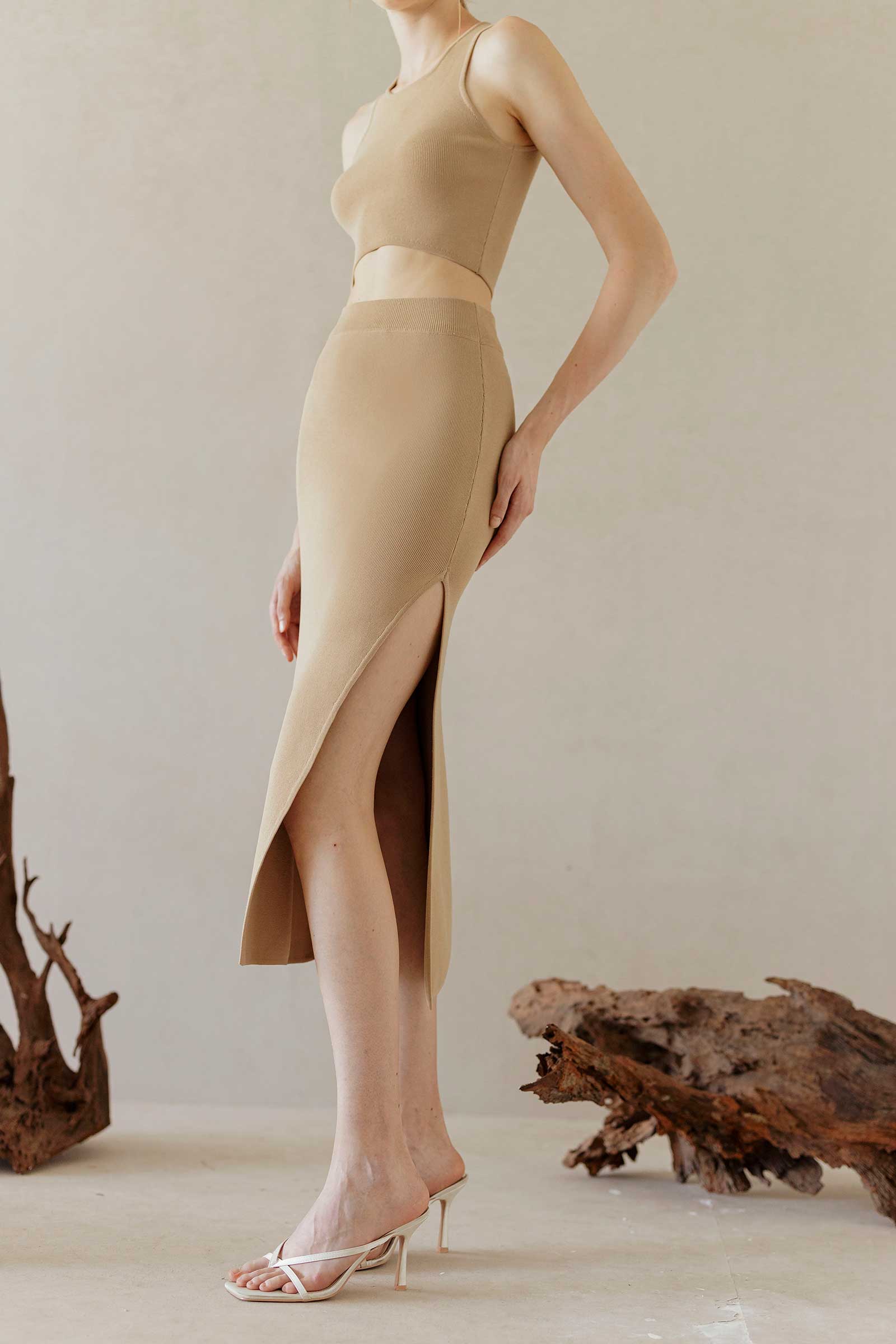 Decala Skirt (Taupe) - Image 5