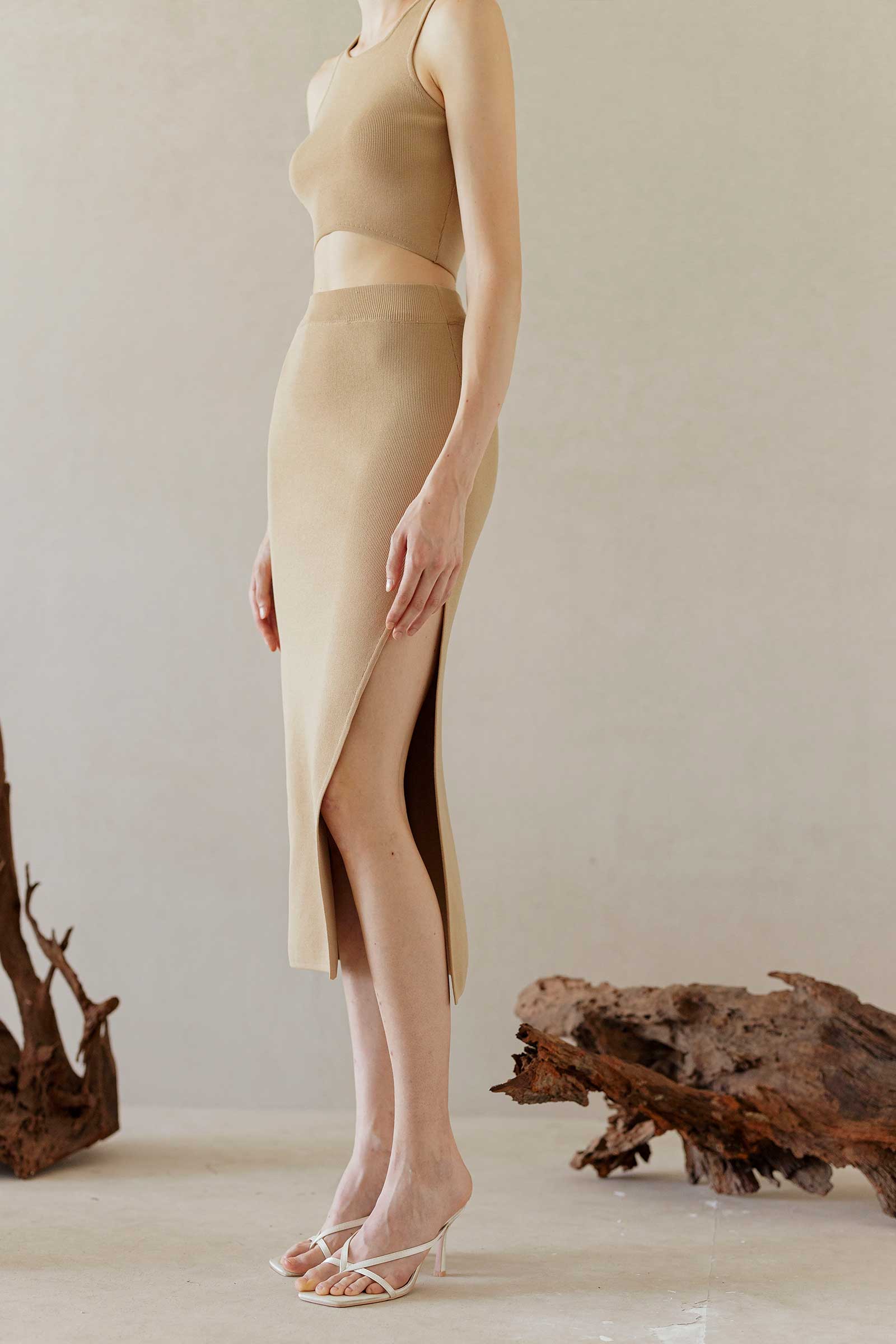 Decala Skirt (Taupe) - Image 6