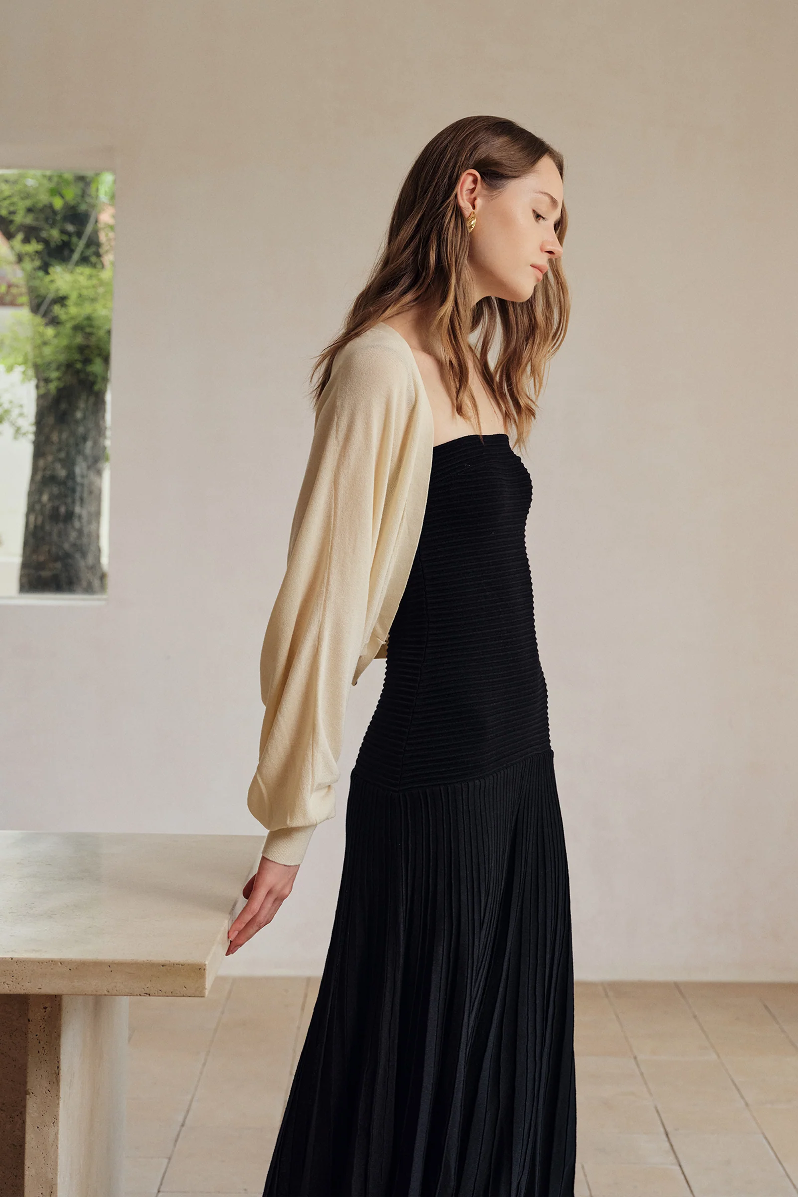 Beth Cropped Knit Overlay (Curd) - Image 11
