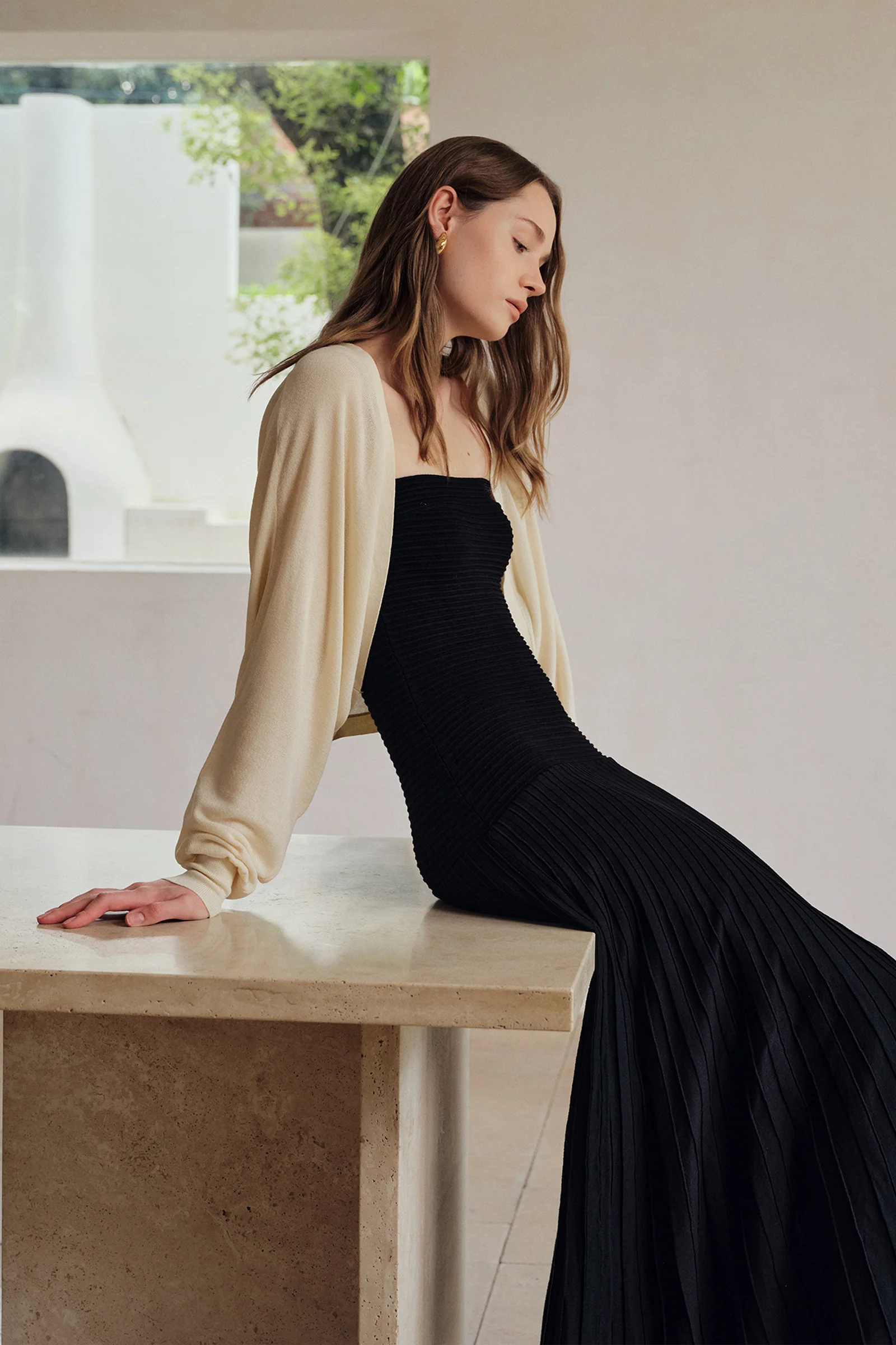 Beth Cropped Knit Overlay (Curd) - Image 12