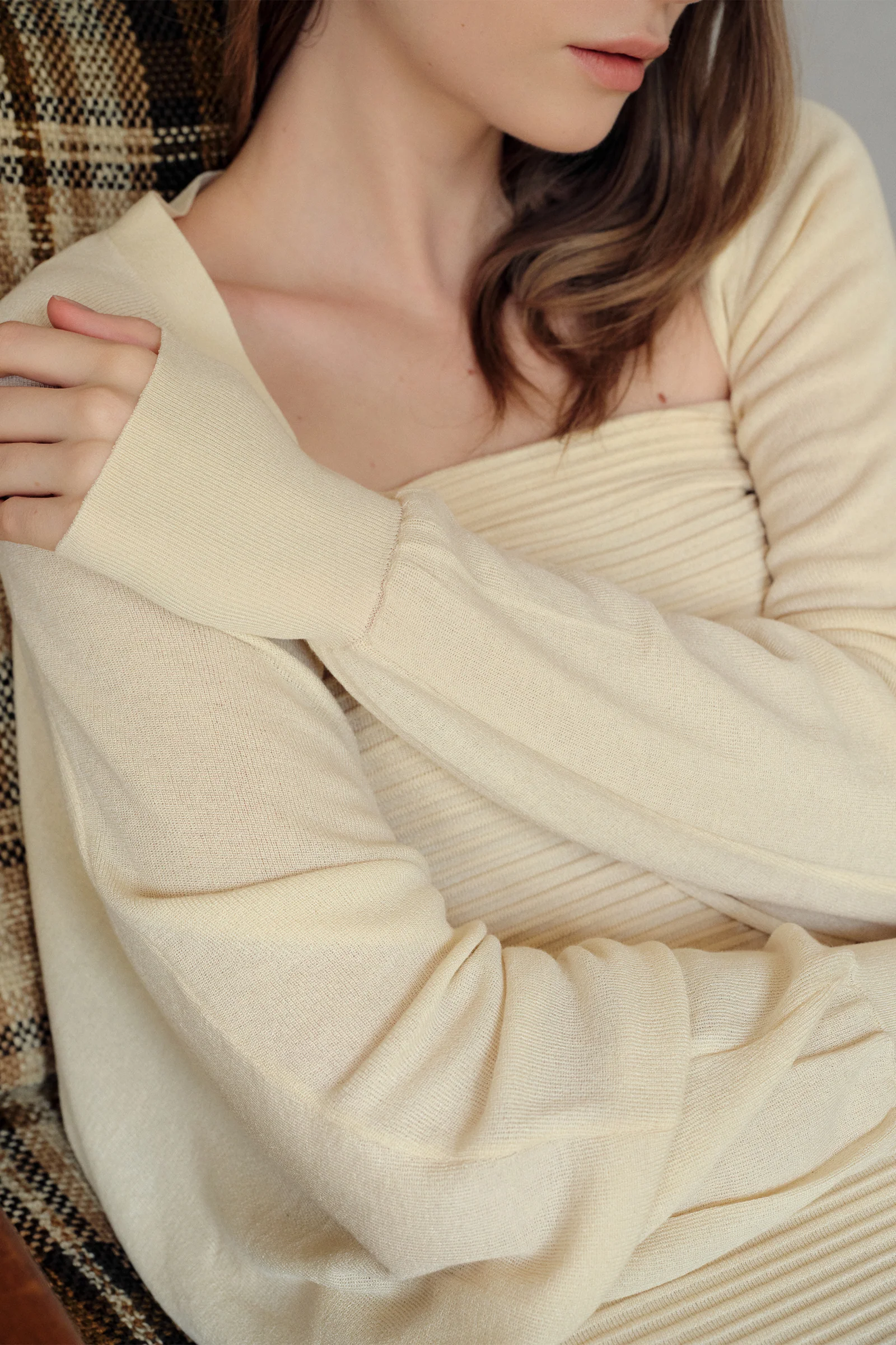 Beth Cropped Knit Overlay (Curd) - Image 17