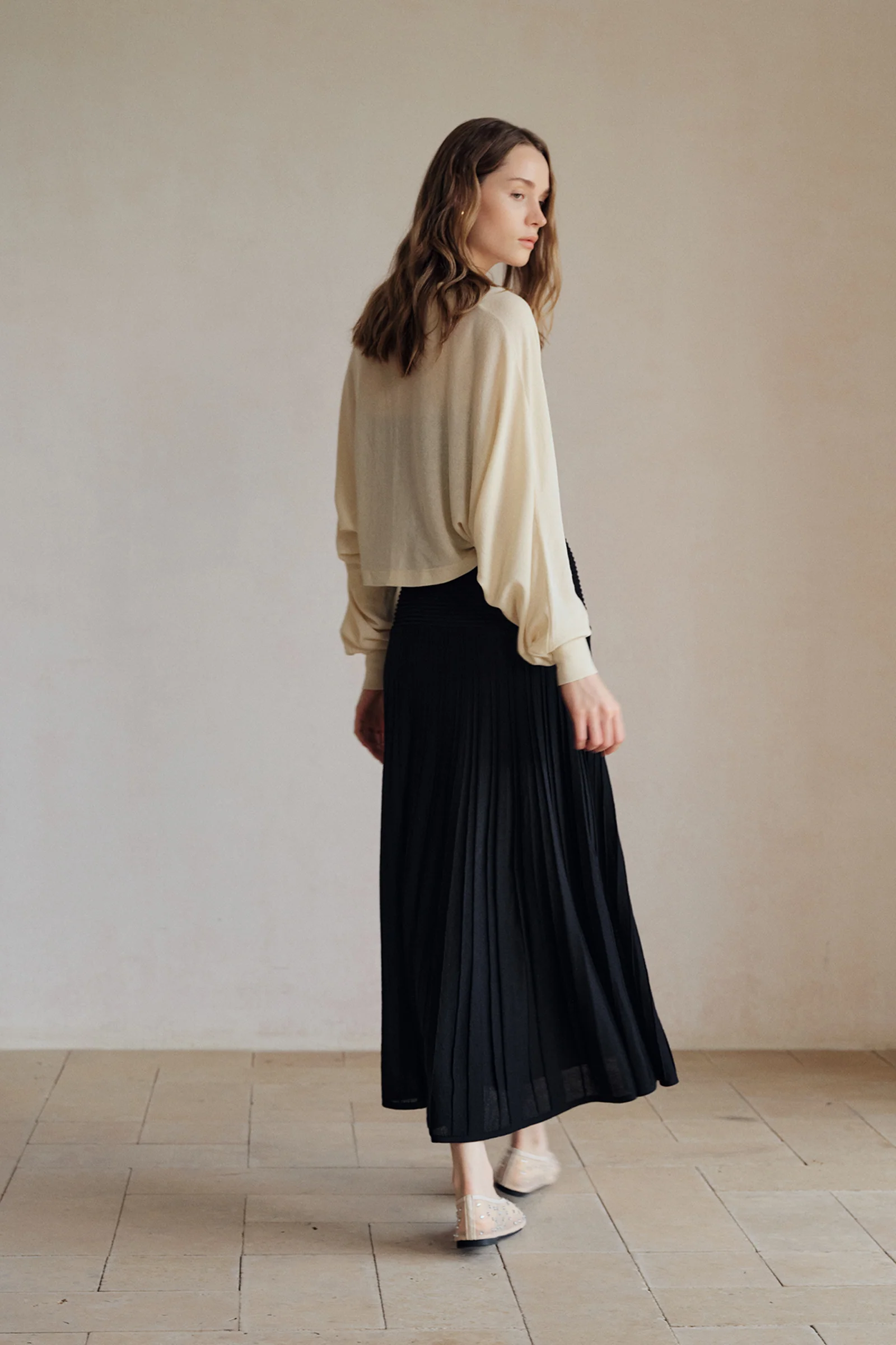 Beth Cropped Knit Overlay (Curd) - Image 3