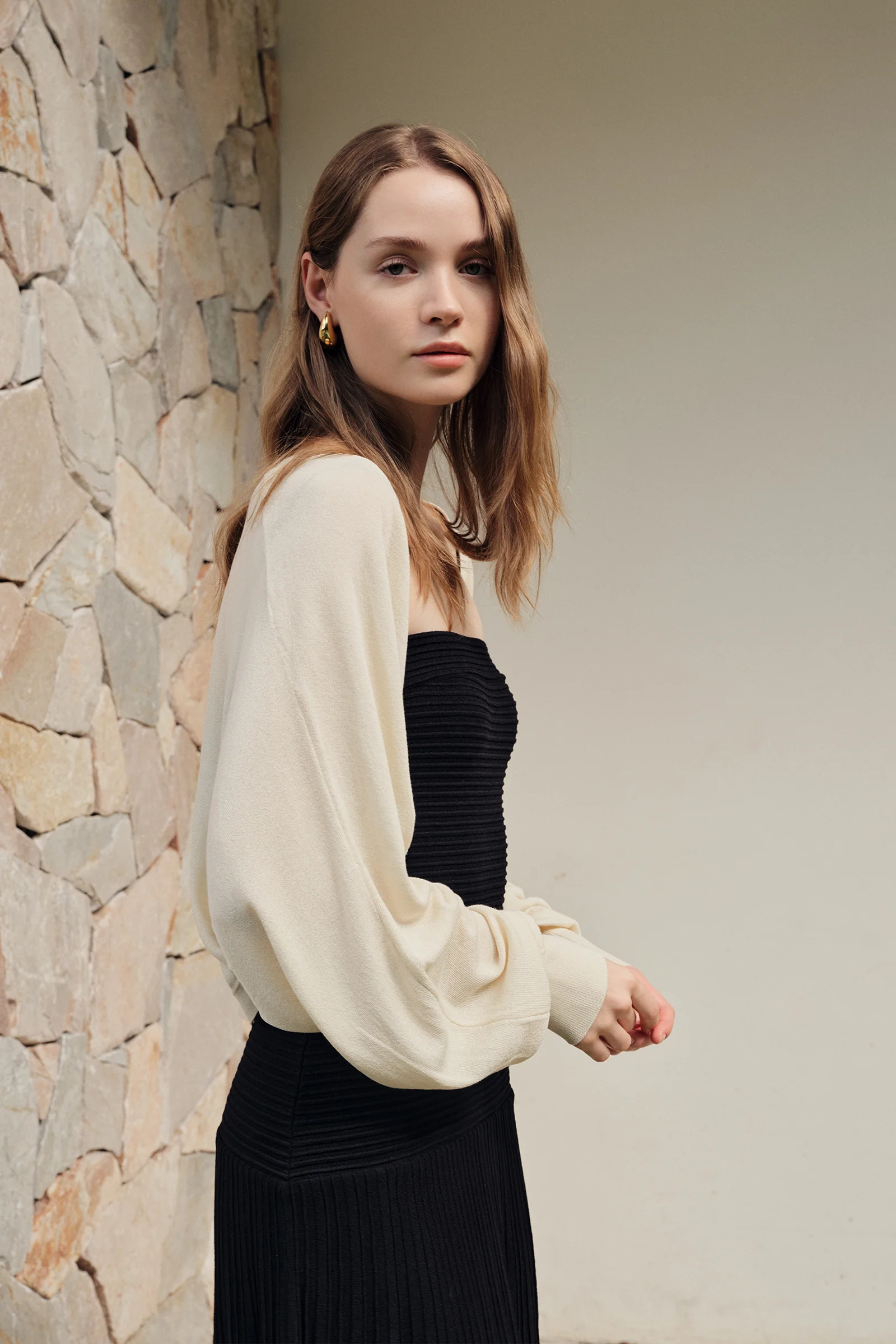 Beth Cropped Knit Overlay (Curd) - Image 8