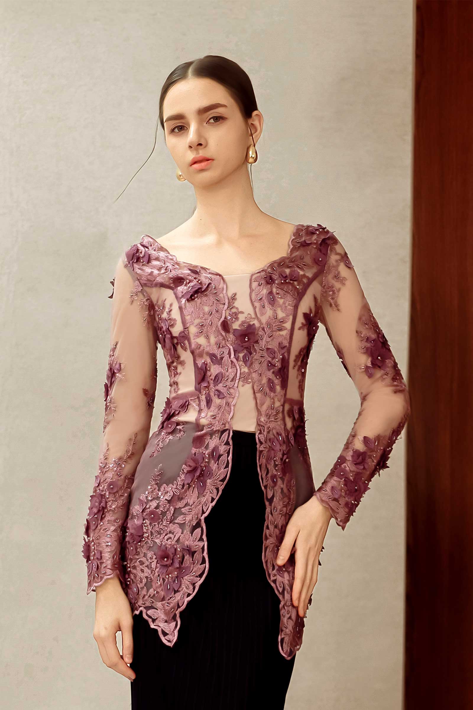 Aurielle Kebaya Top (Lilac) - Image 9