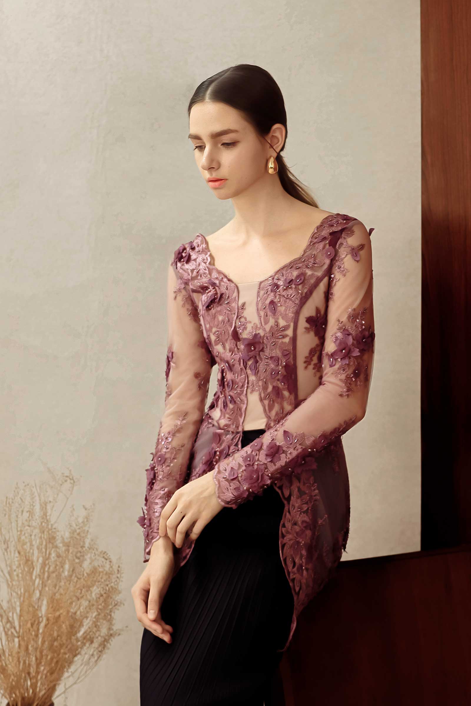 Aurielle Kebaya Top (Lilac) - Image 5