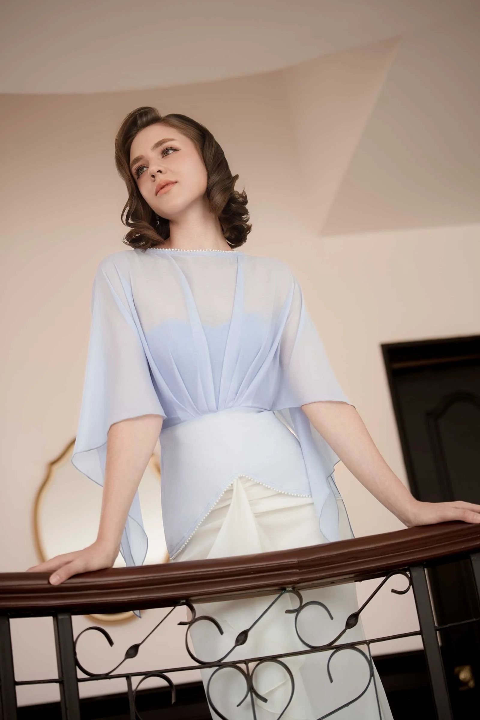 Aveline Kebaya Top (Blue) - Image 13