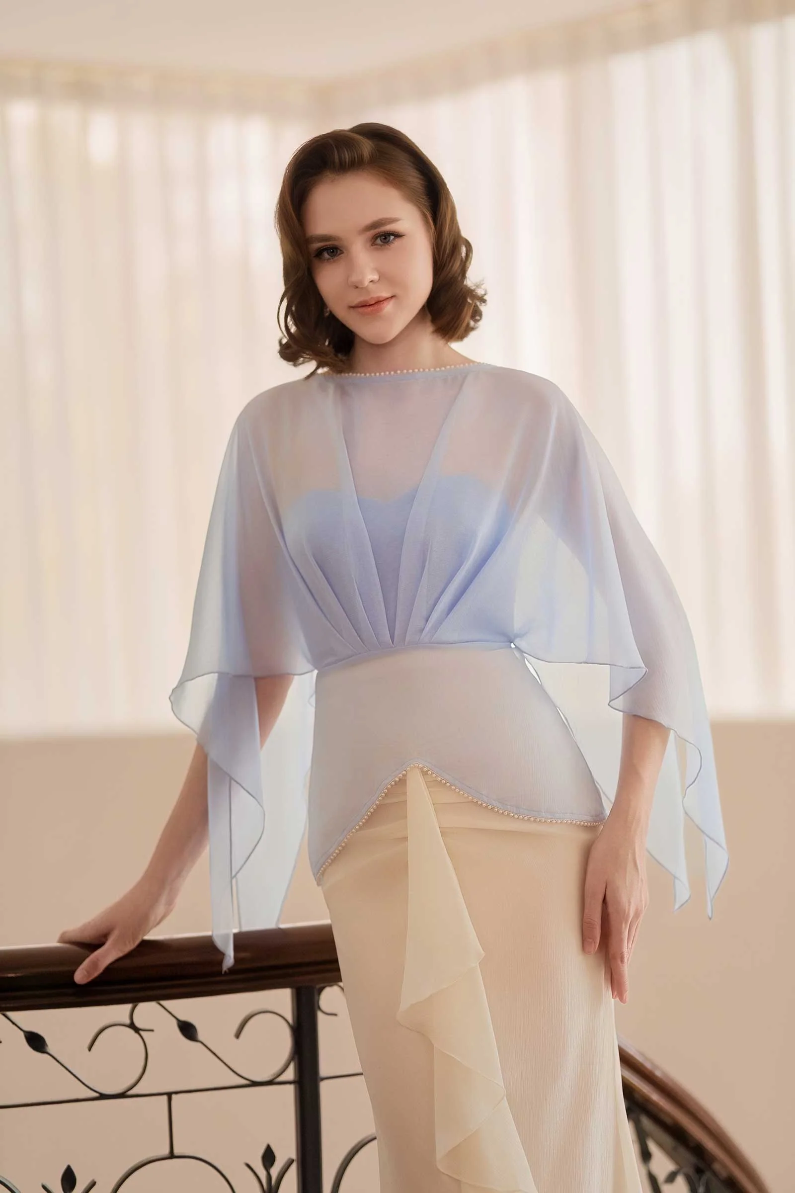 Aveline Kebaya Top (Blue) - Image 15