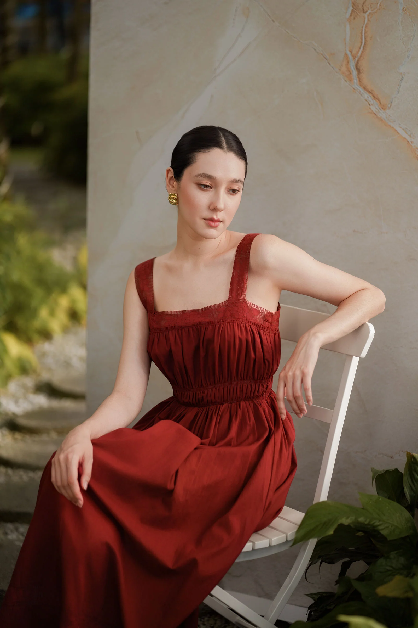 Delearis Dress (Maroon) - Image 10