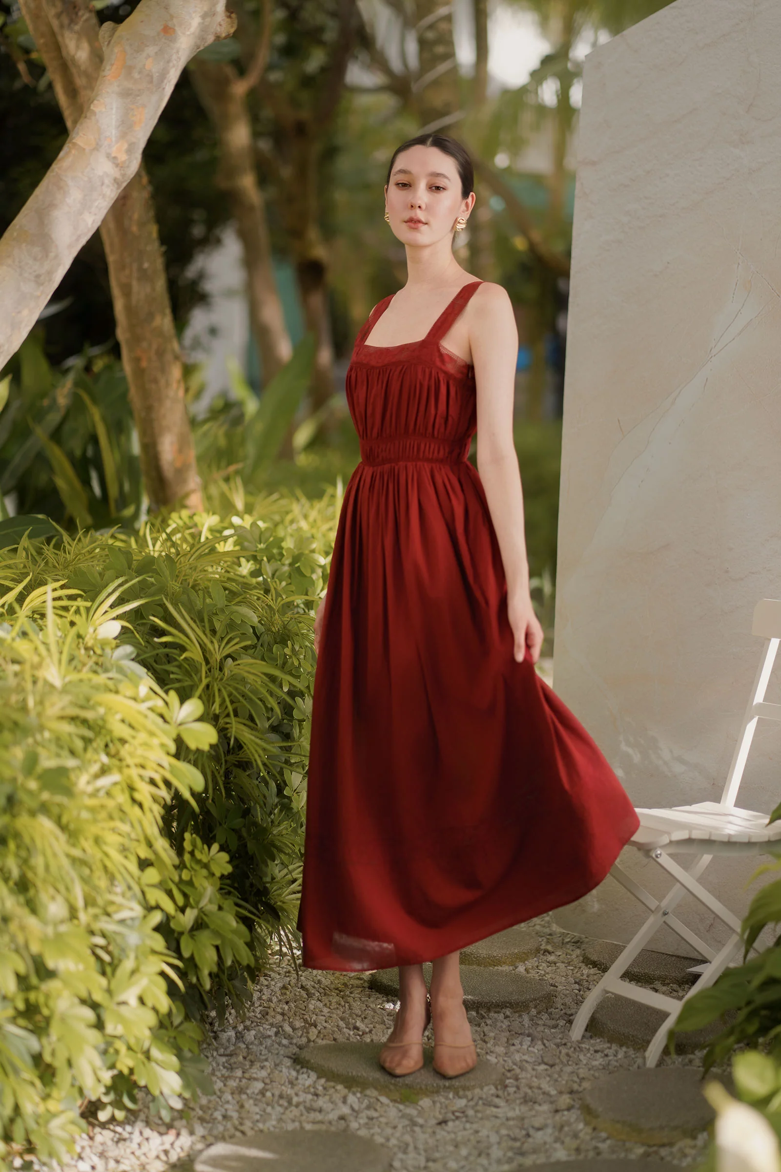 Delearis Dress (Maroon) - Image 3