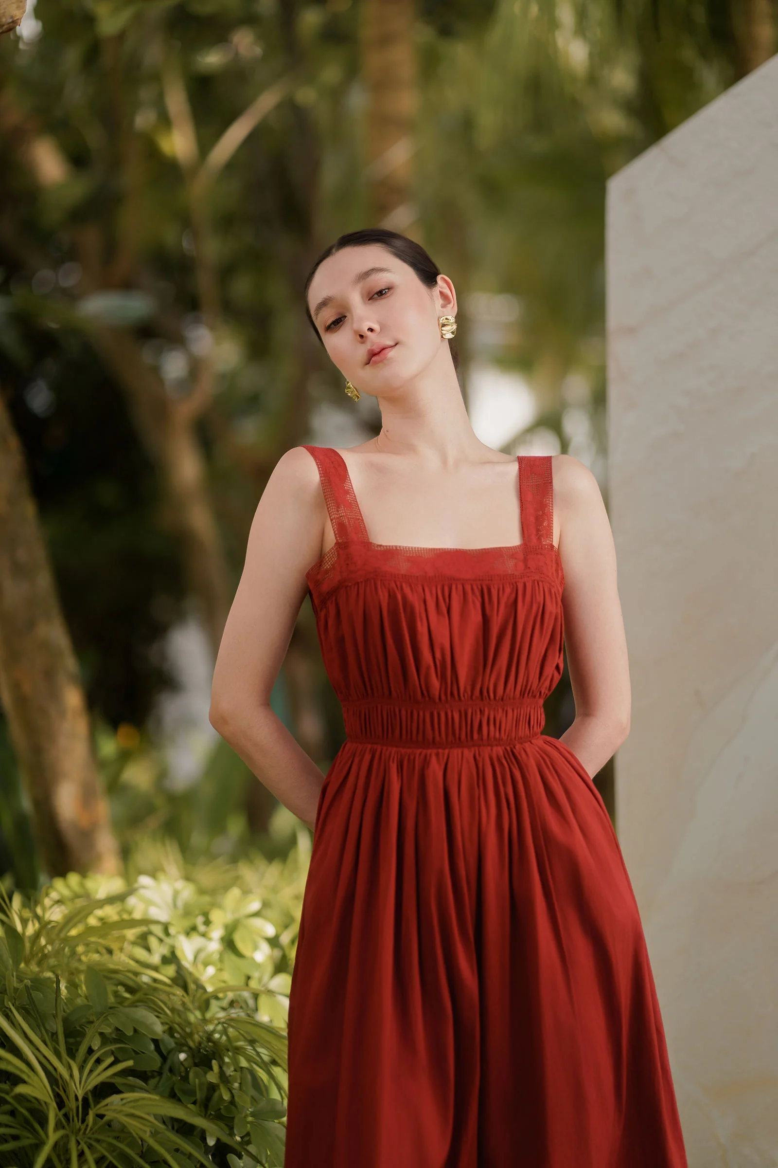 Delearis Dress (Maroon) - Image 9
