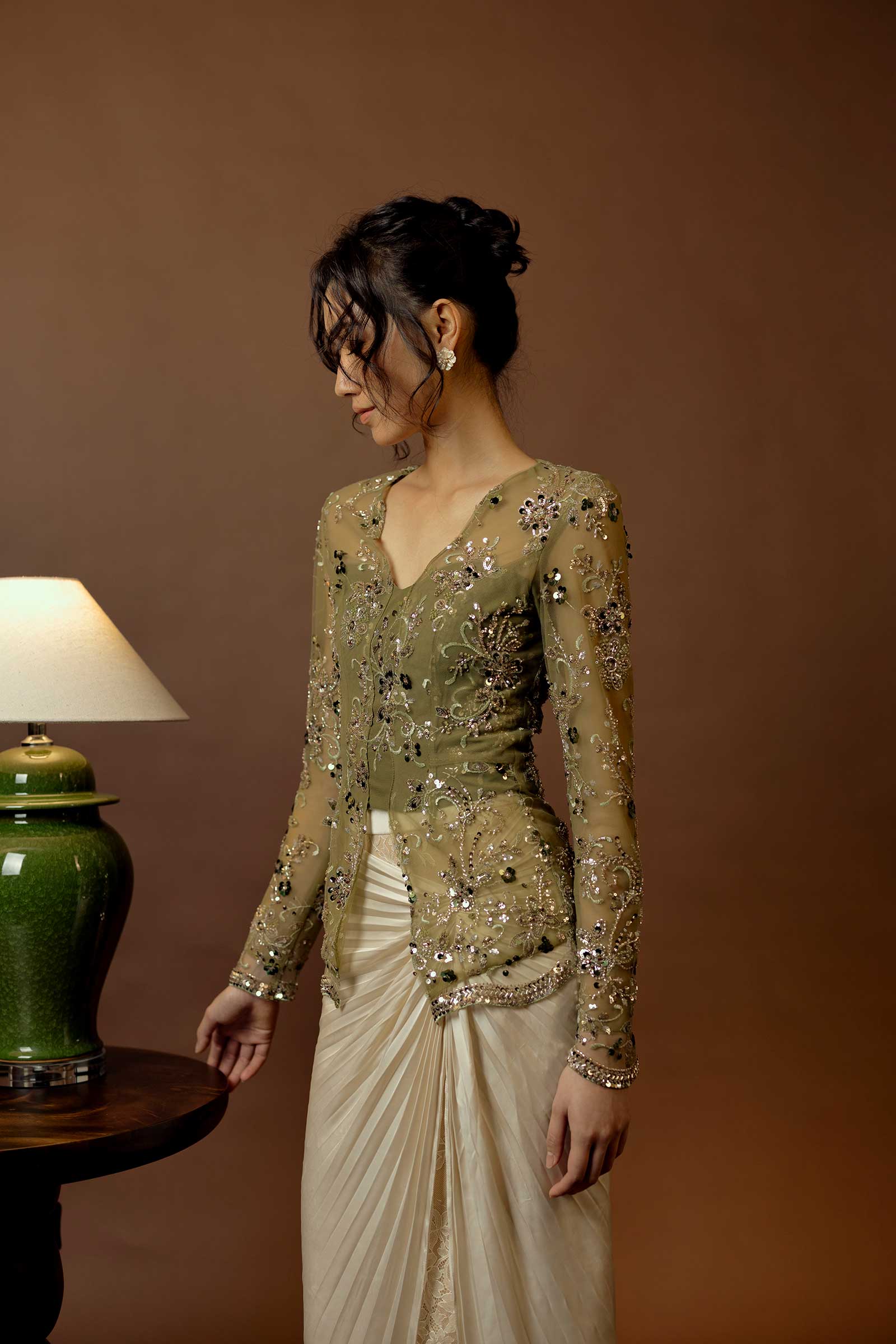 Anggun Kebaya Top Only (Green) - Image 6