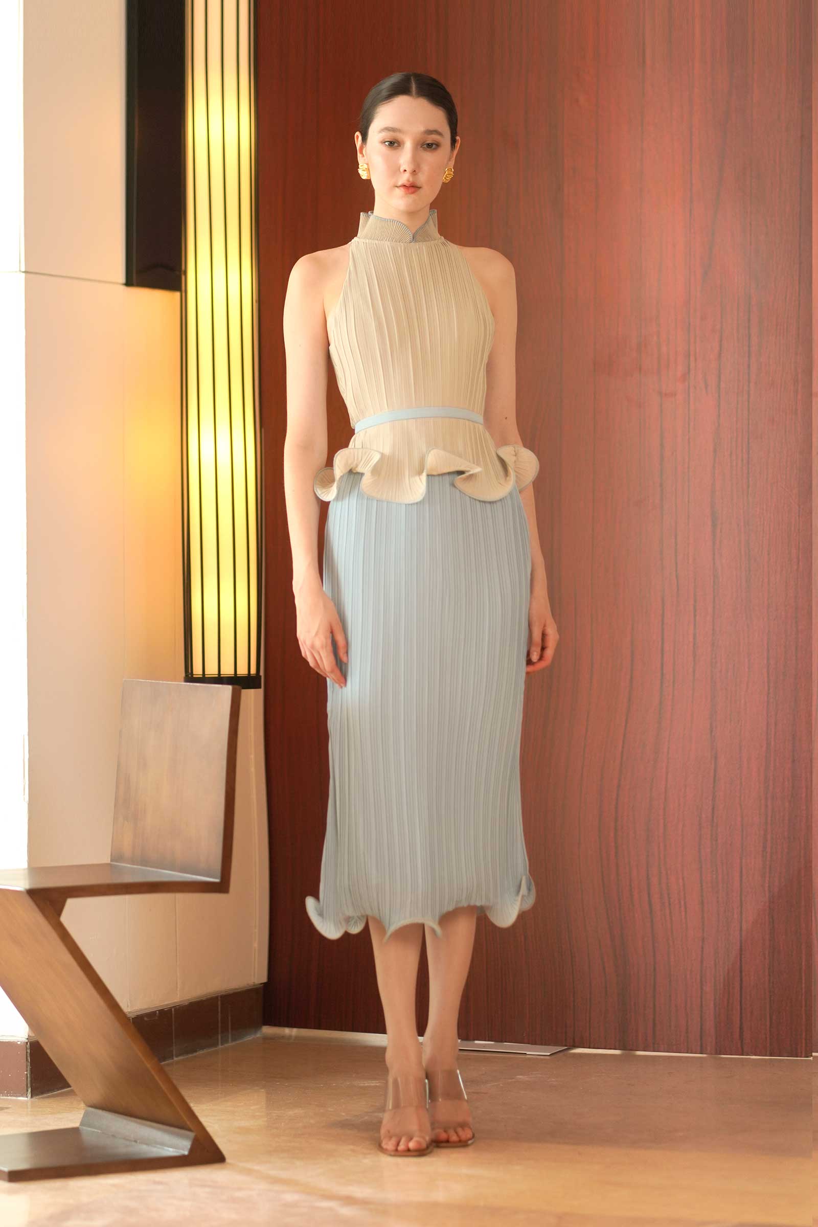 Delora Dress (Greyish+Blue) - Image 14