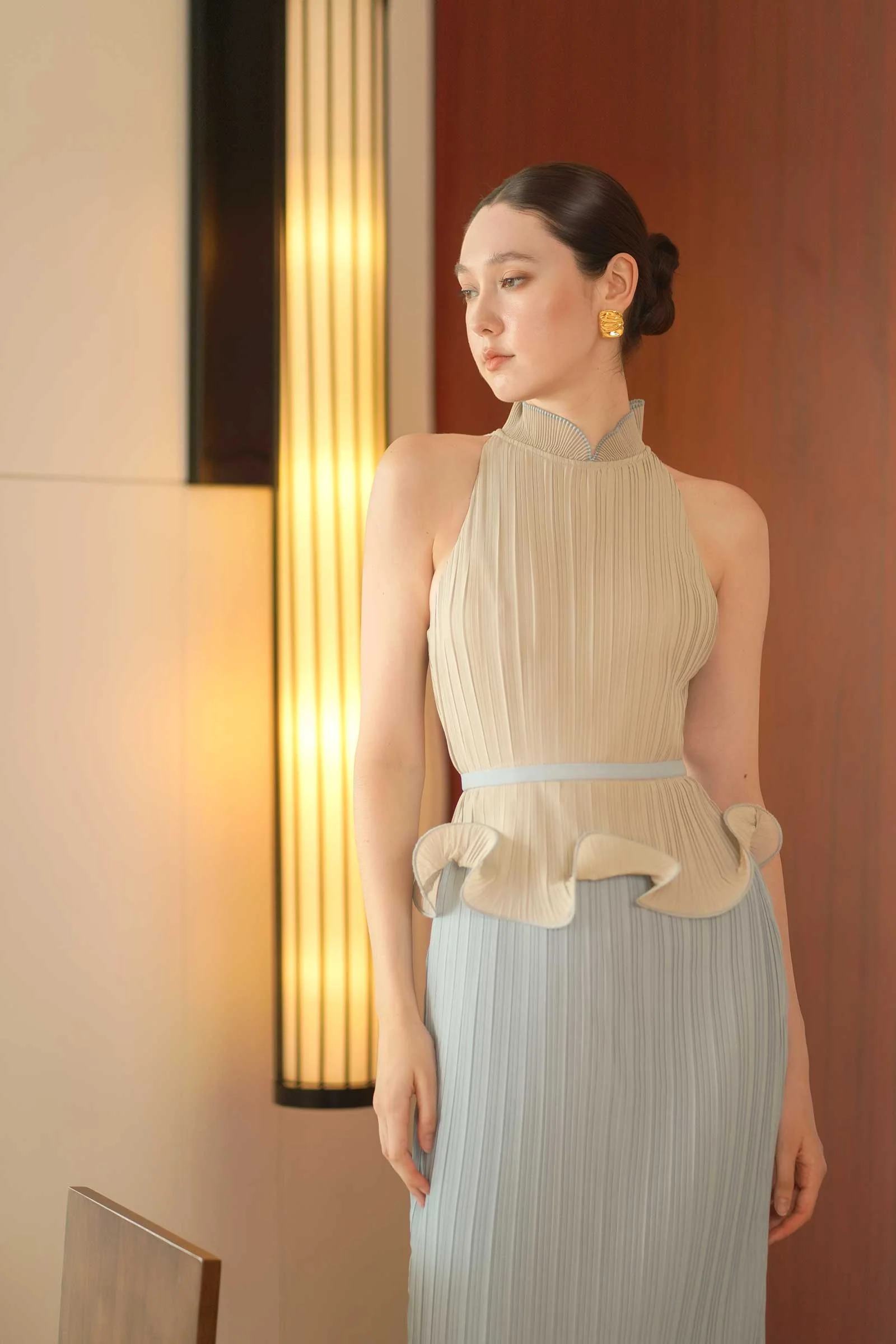 Delora Dress (Greyish+Blue) - Image 15
