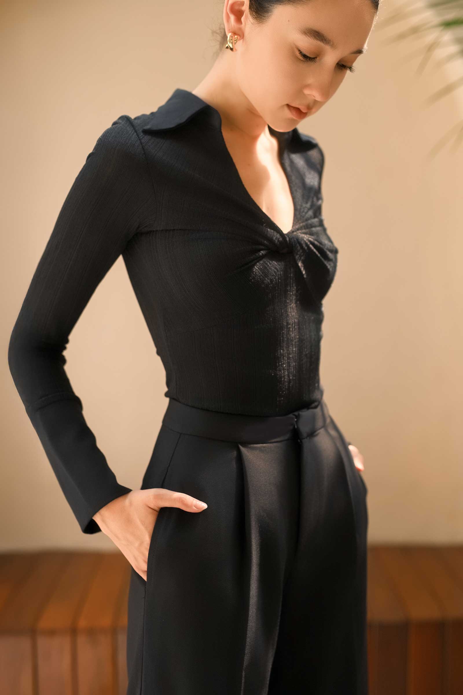 Elan Ribbed Top (Black) - Image 17