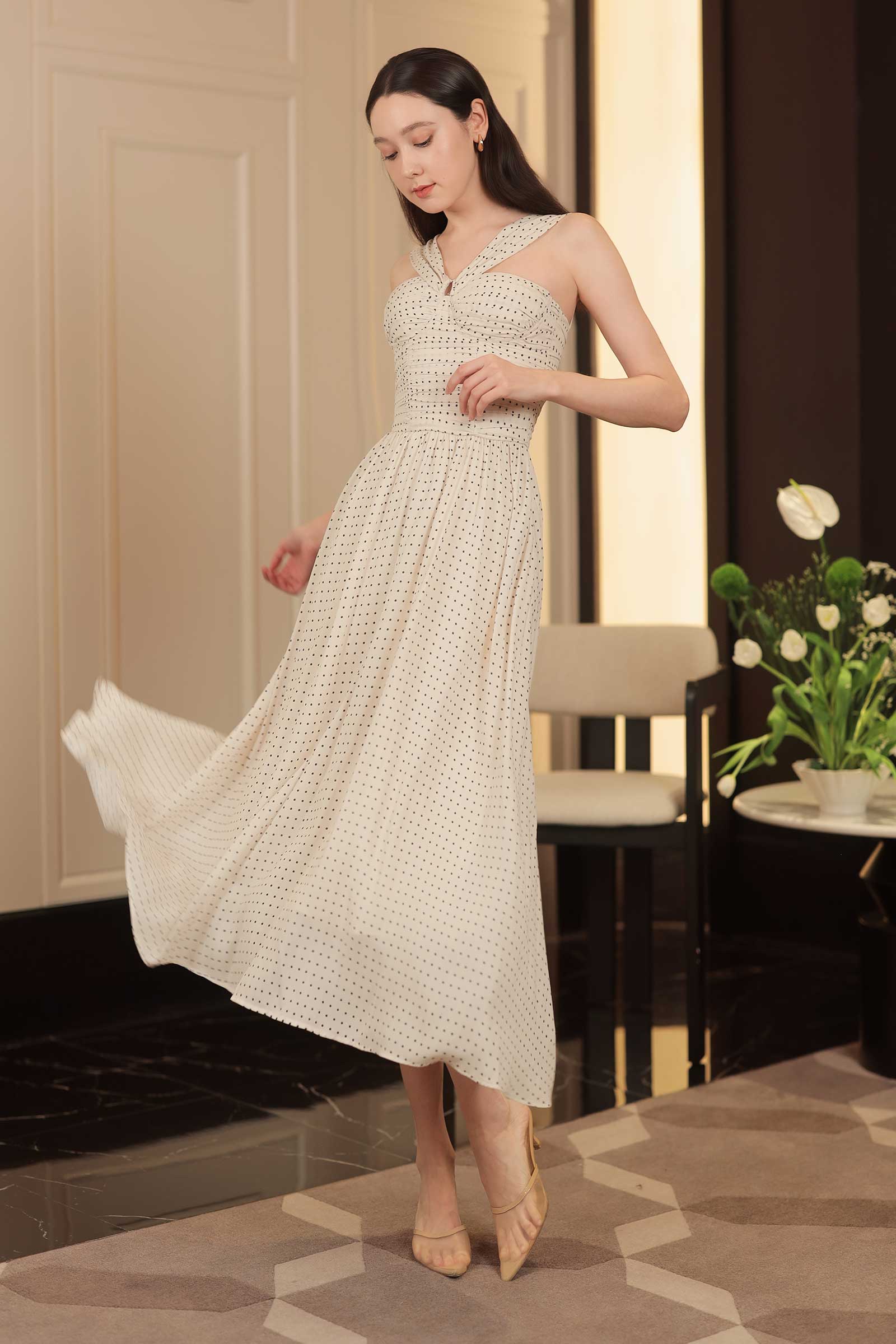 Darella Padded Dress (Cream) - Image 3