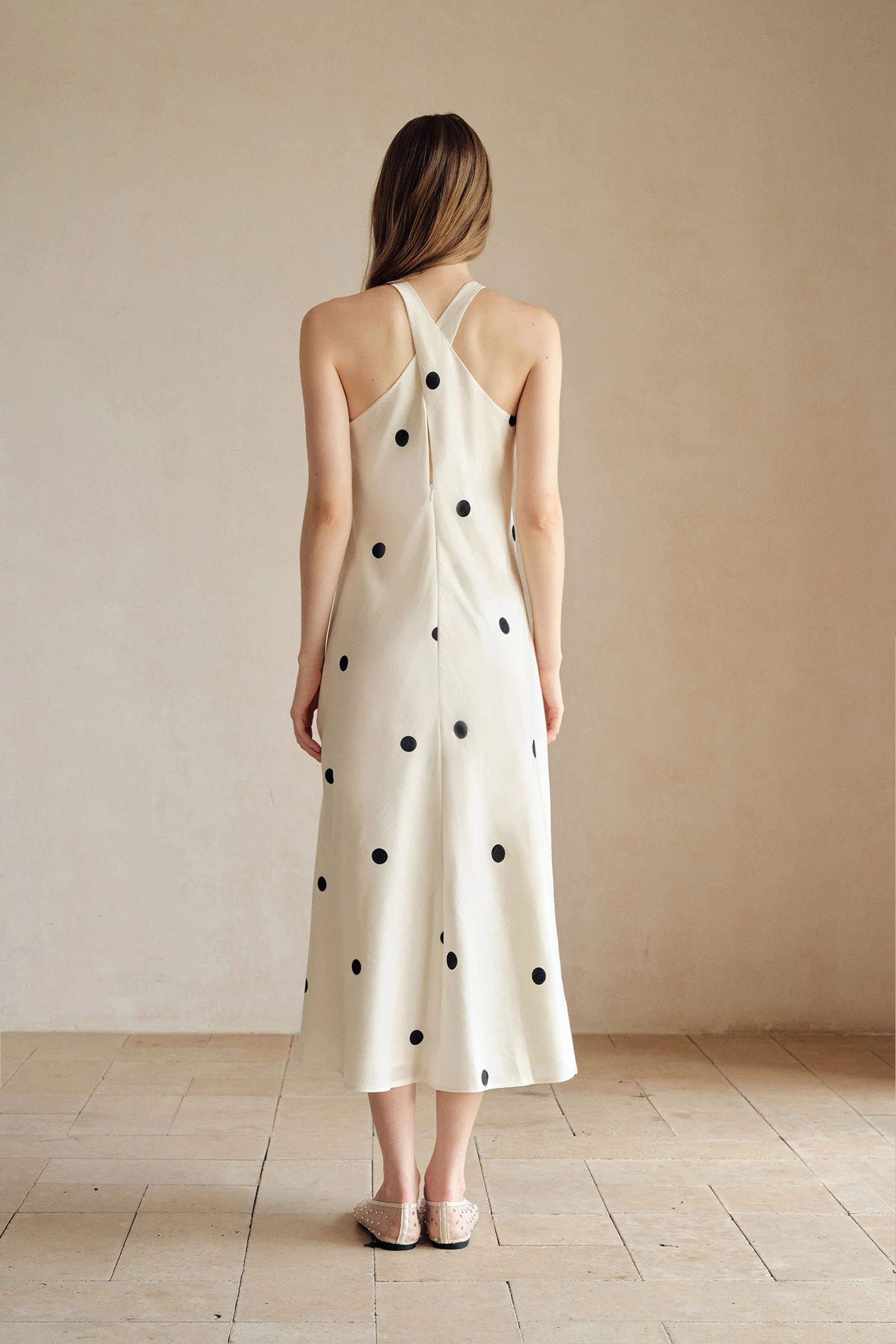 Bea Polka Printed Long Dress - Image 7