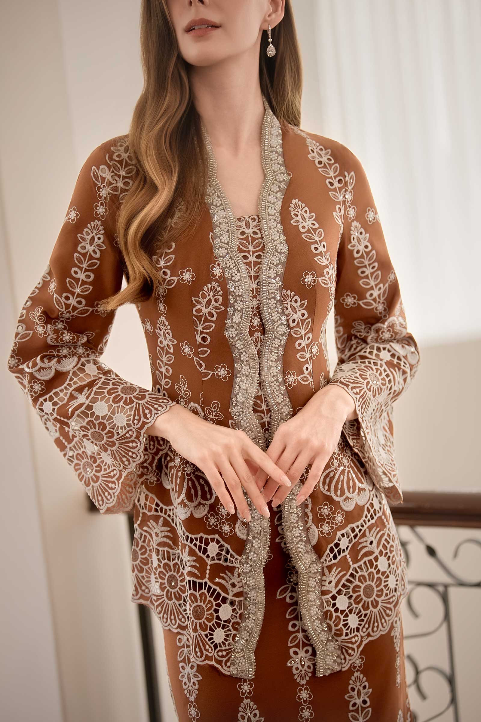 Embun Kebaya Top (Rich Brown) - Image 10