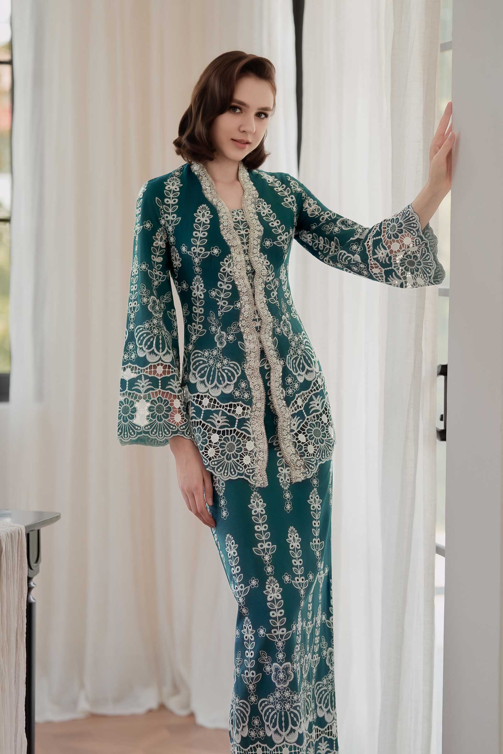 Embun Kebaya Set (Teal) - Image 14