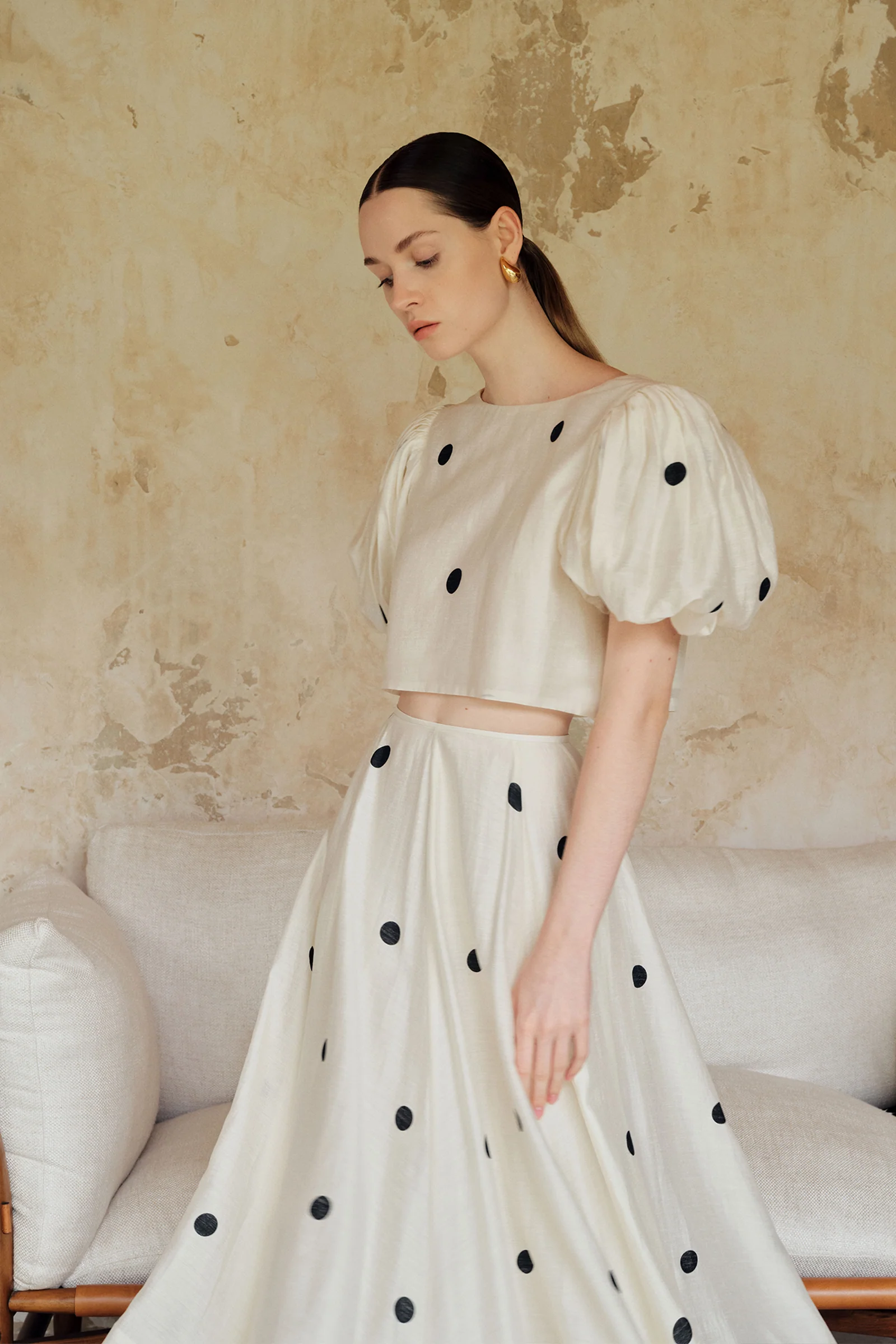 Gabi Polka Puff Sleeves Top - Image 11