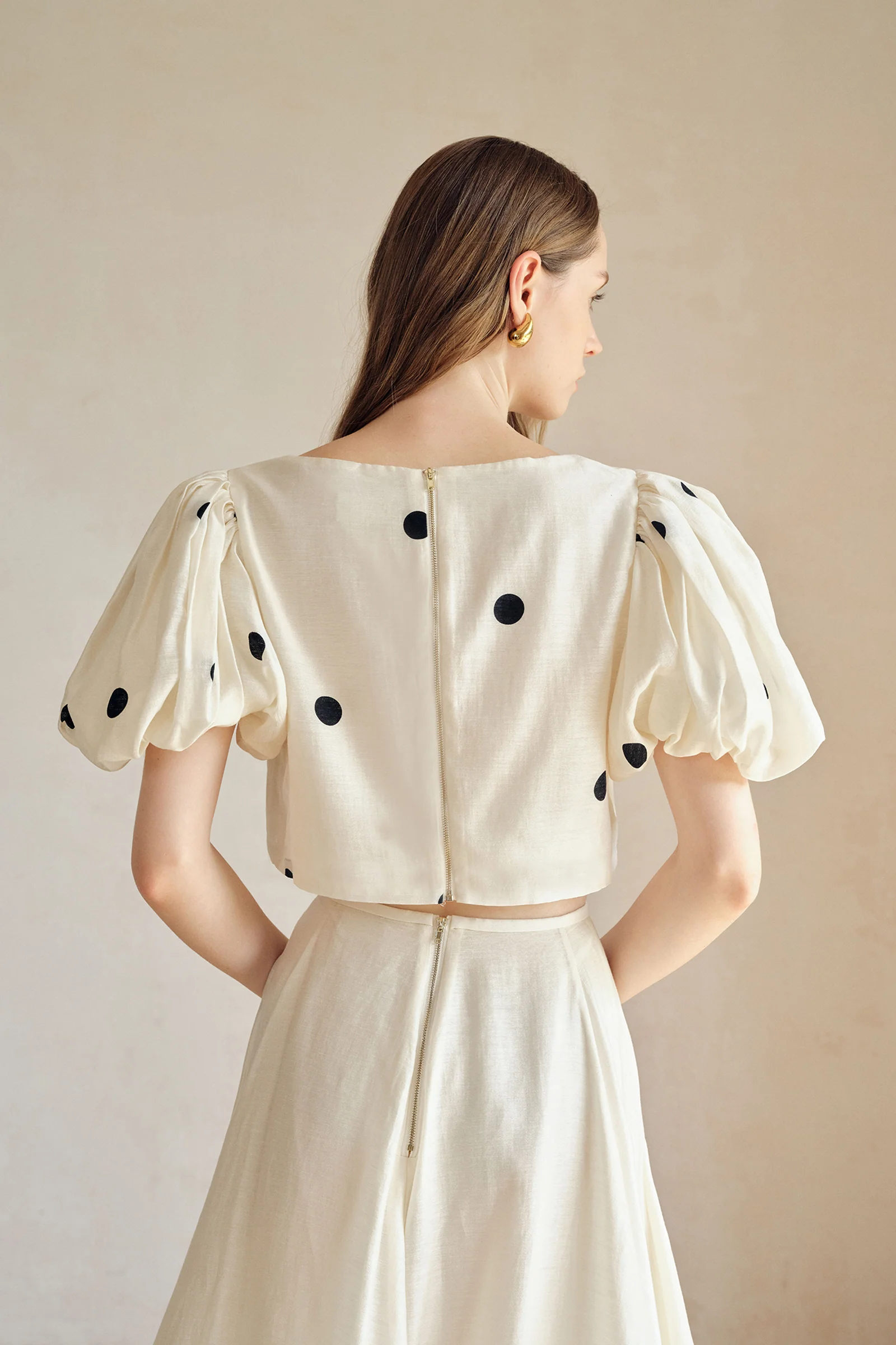 Gabi Polka Puff Sleeves Top - Image 13