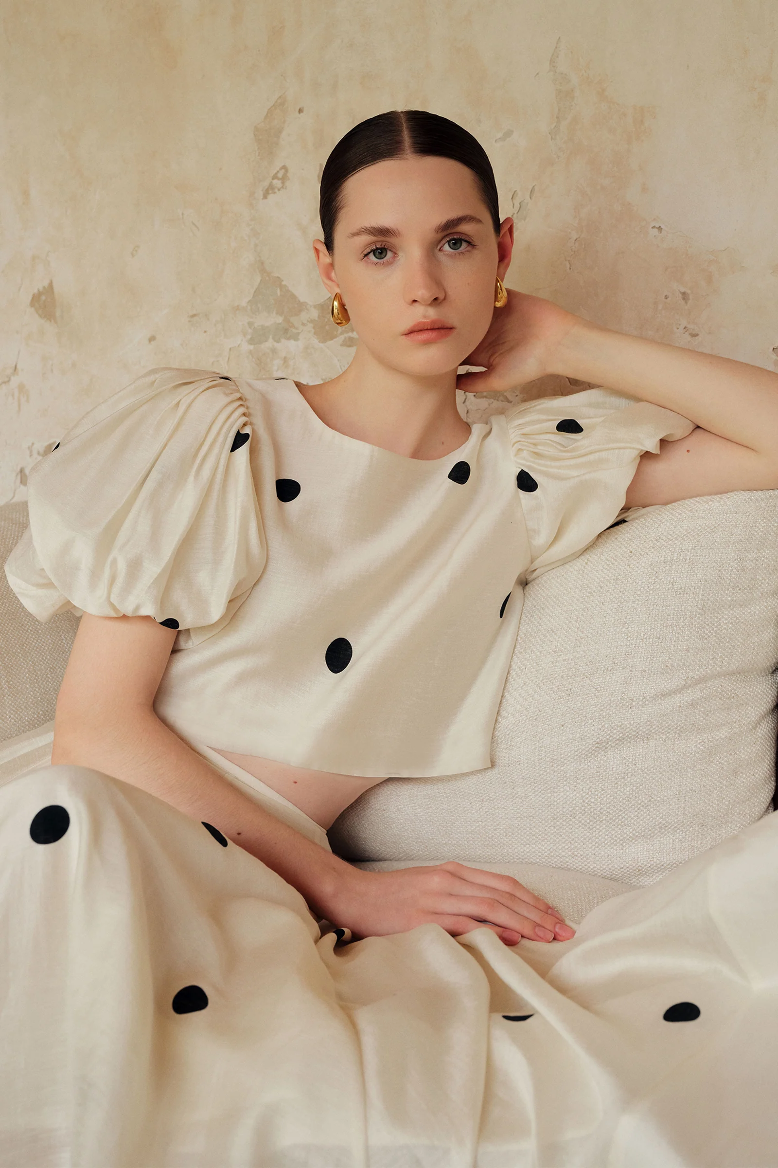 Gabi Polka Puff Sleeves Top - Image 17