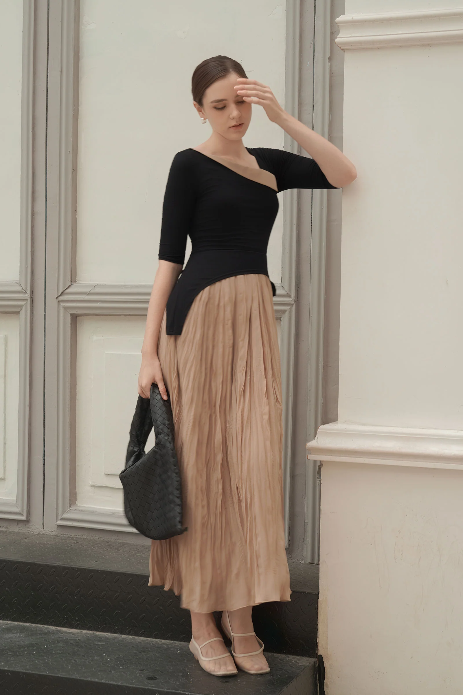 Ellear Dress (Black+Brown) - Image 4