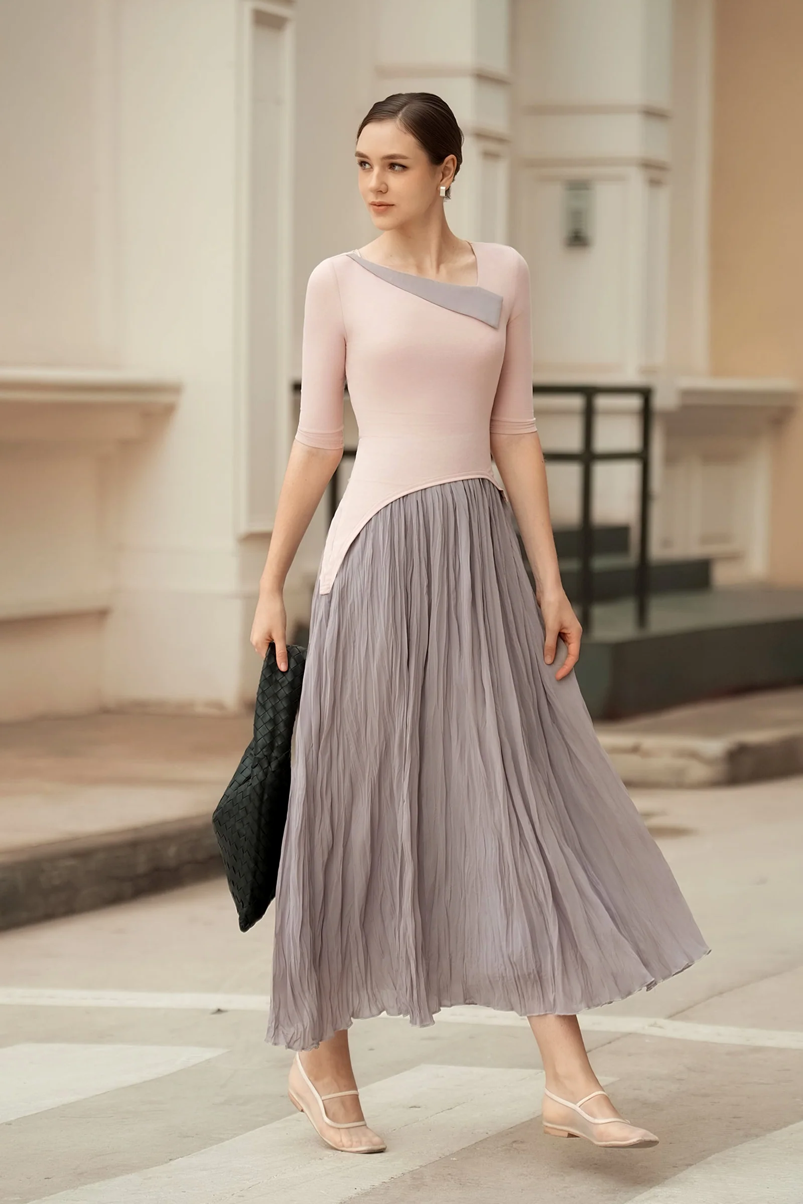 Ellear Dress (Blush+Mauve)