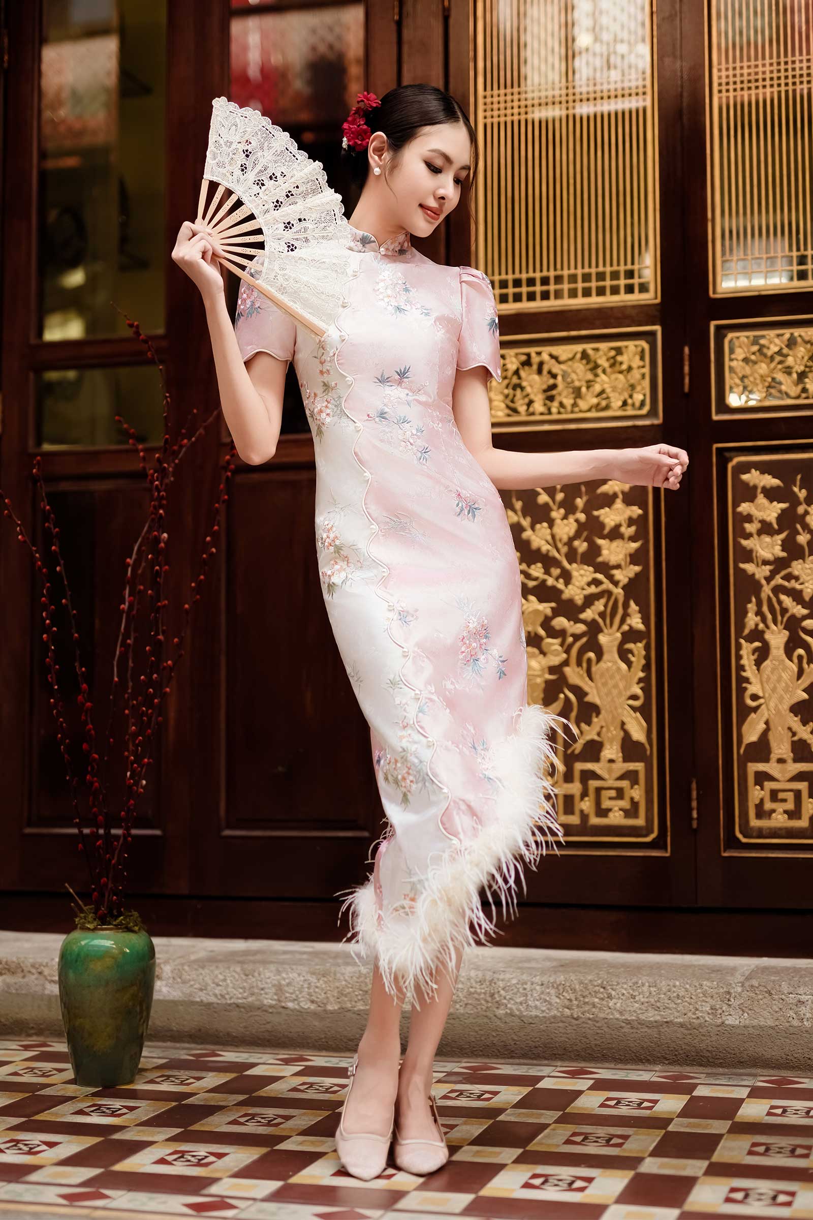 Aurielle Qipao (Pink) - Image 11