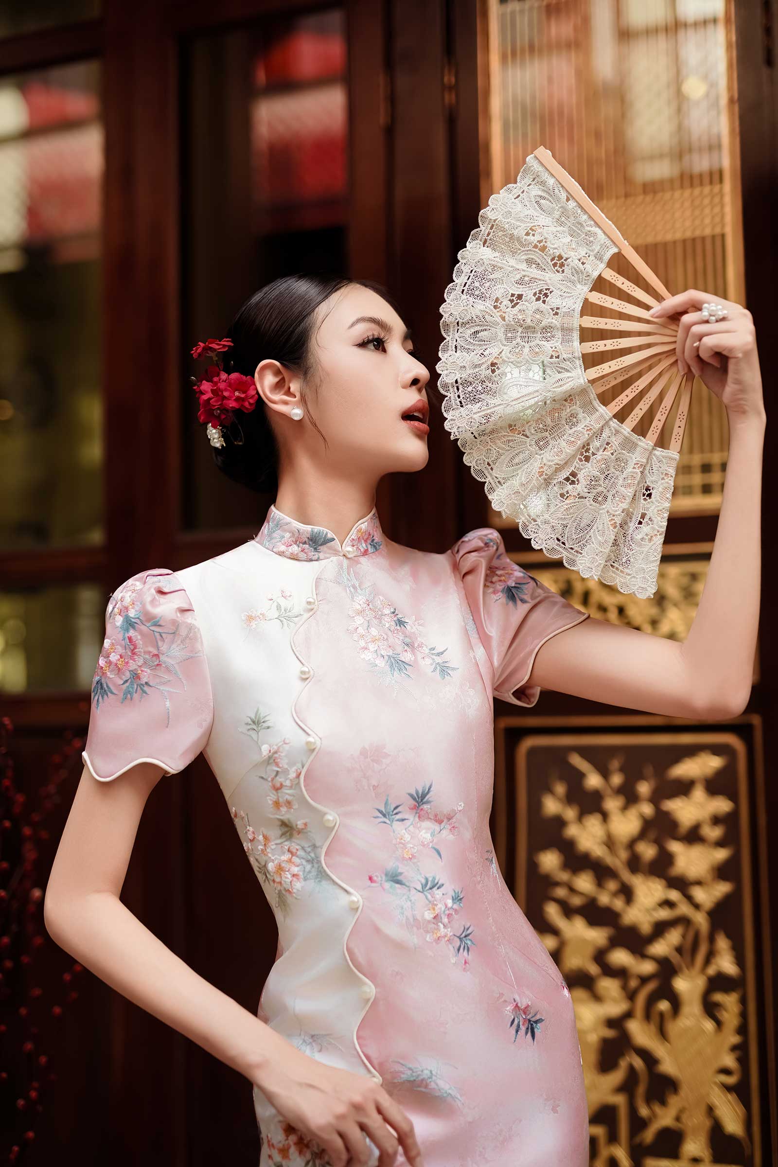 Aurielle Qipao (Pink) - Image 12