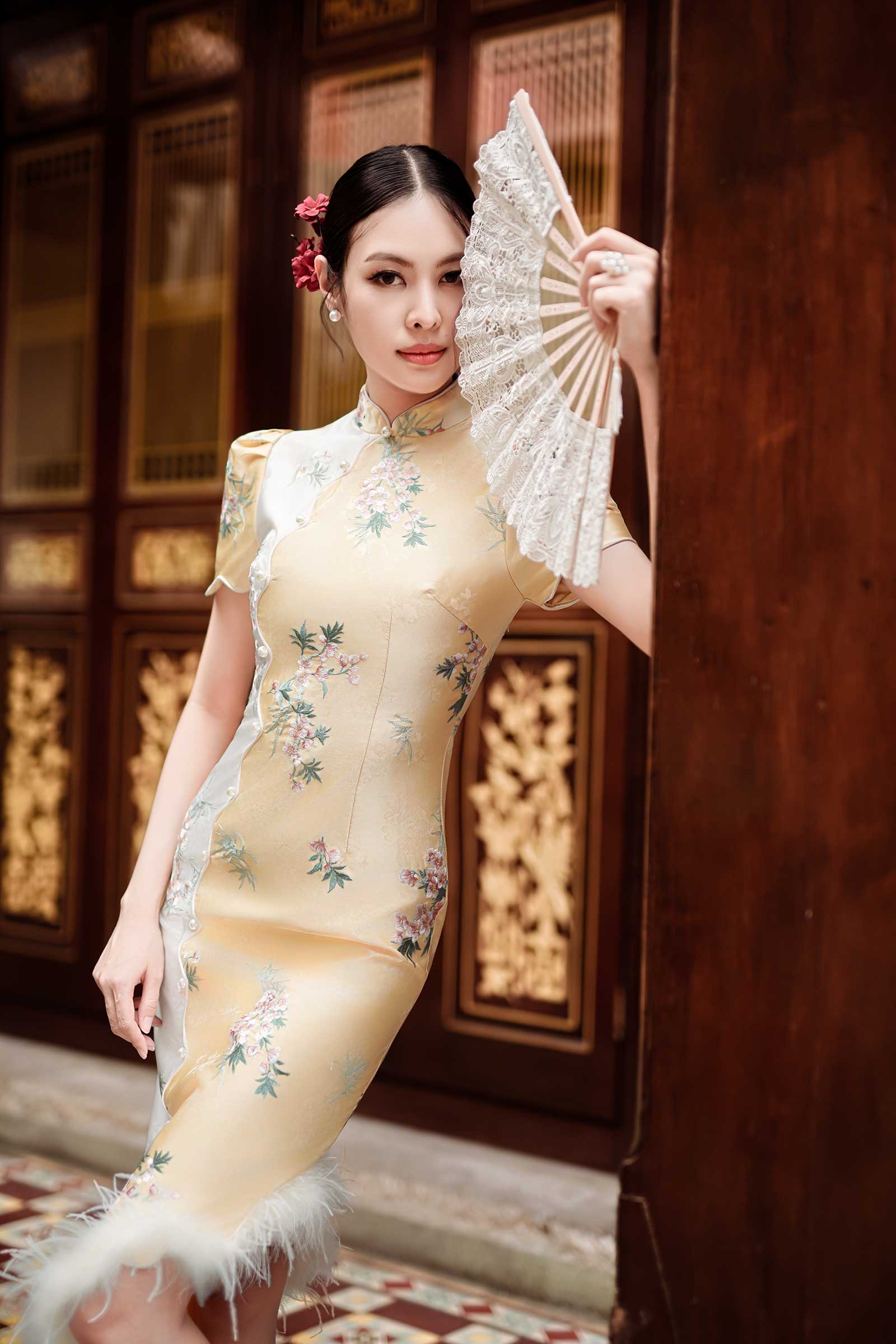 Aurielle Qipao (Gold Yellow) - Image 4