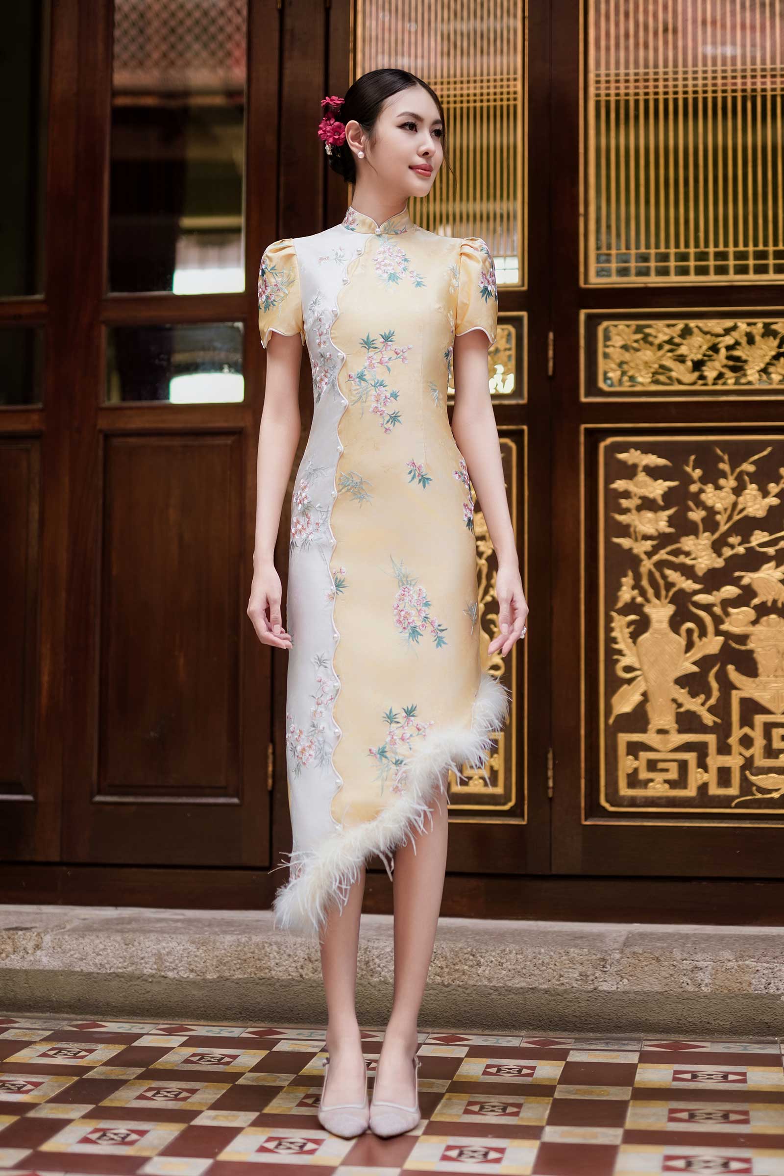 Aurielle Qipao (Gold Yellow) - Image 9