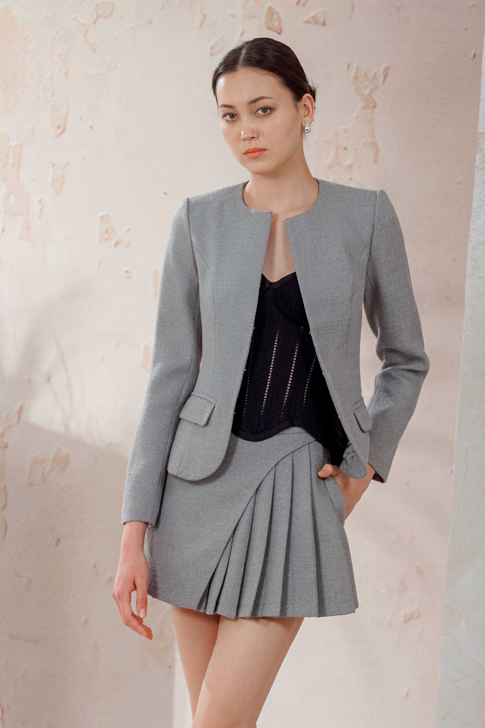Delisse Tweed Set (Grey) - Image 10