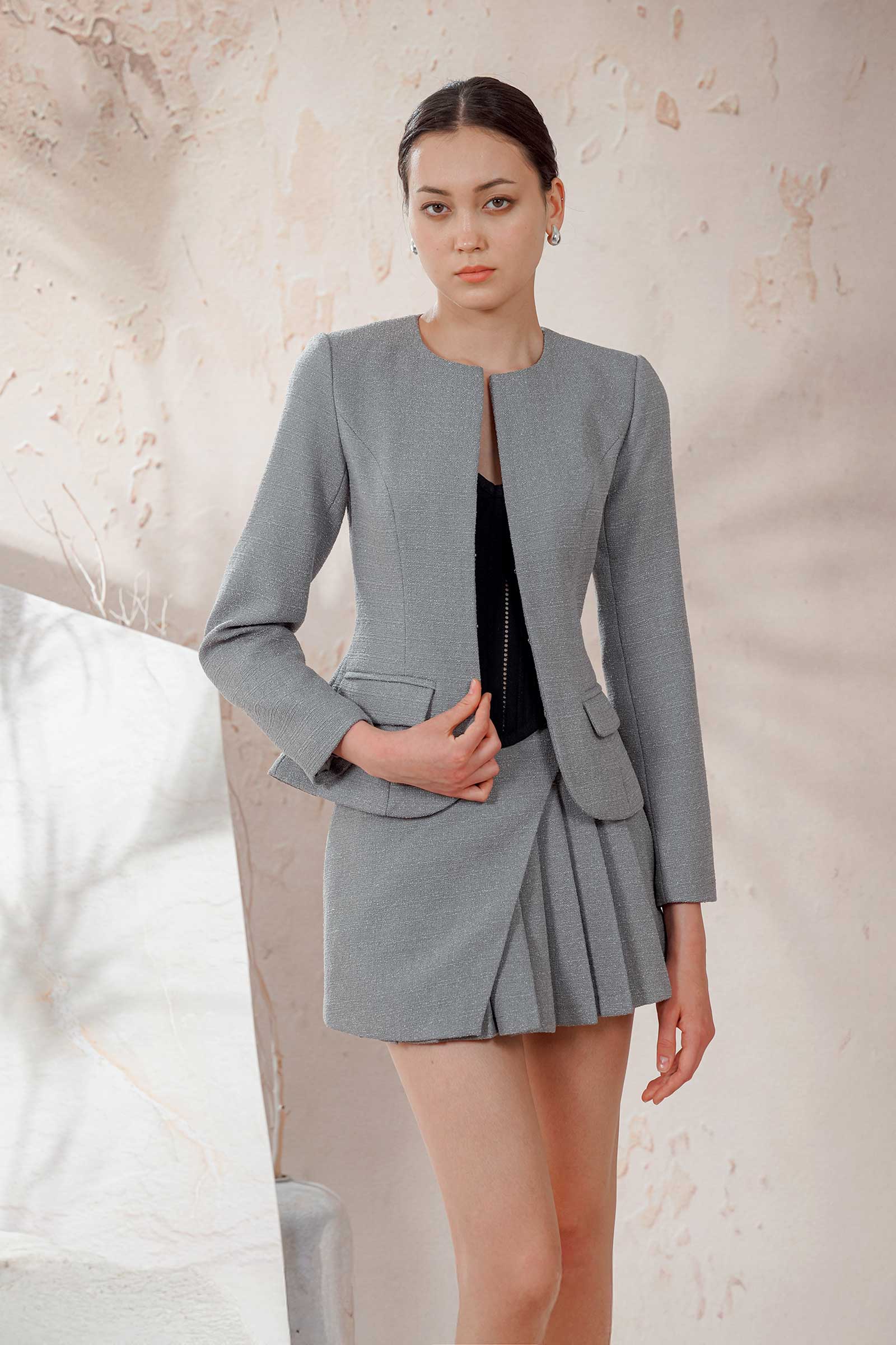Delisse Tweed Set (Grey) - Image 9