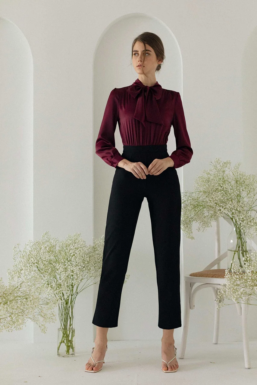 Dohurest Jumpsuit (Burgundy+Black) - Image 2