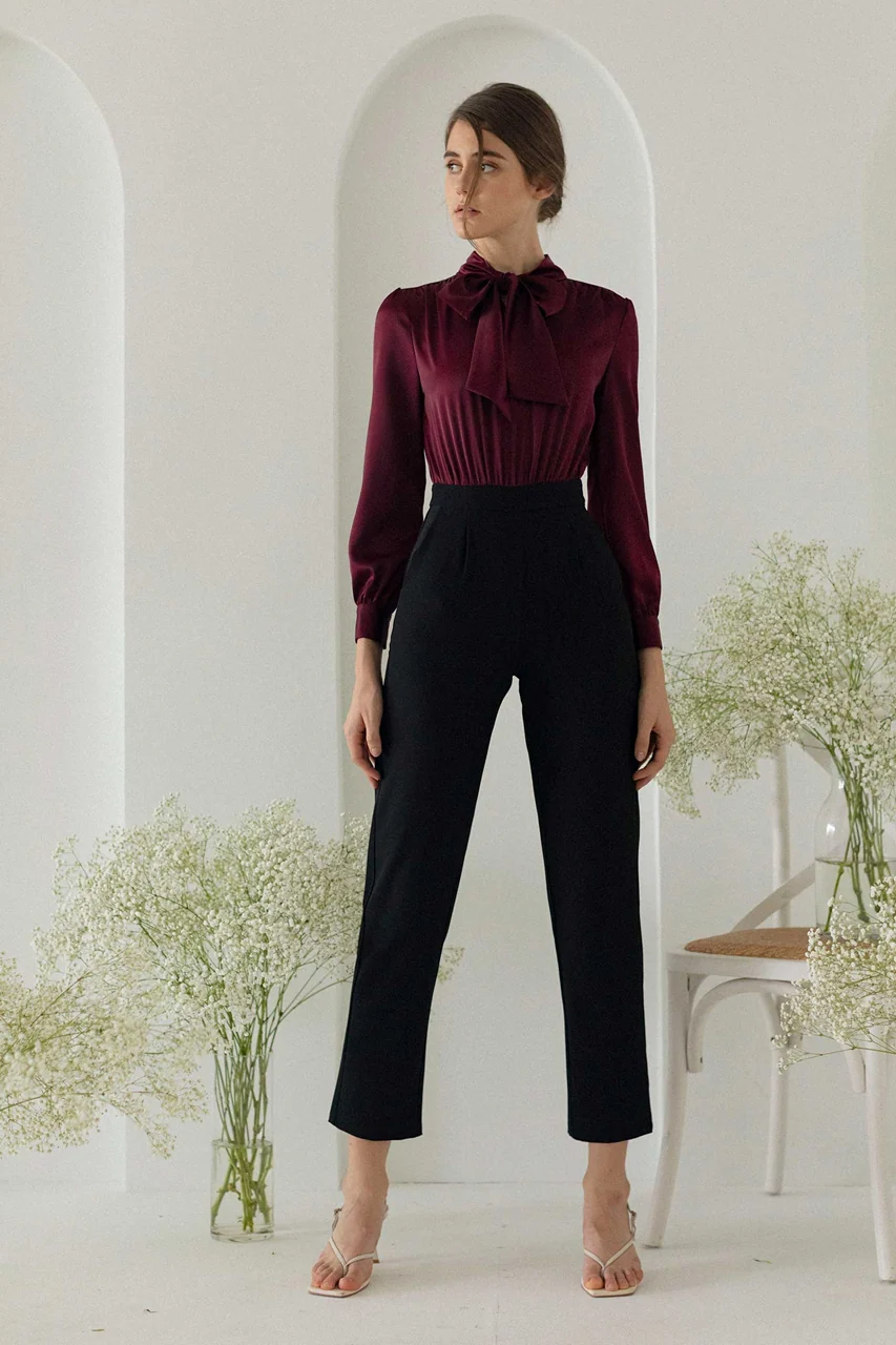 Dohurest Jumpsuit (Burgundy+Black) - Image 3