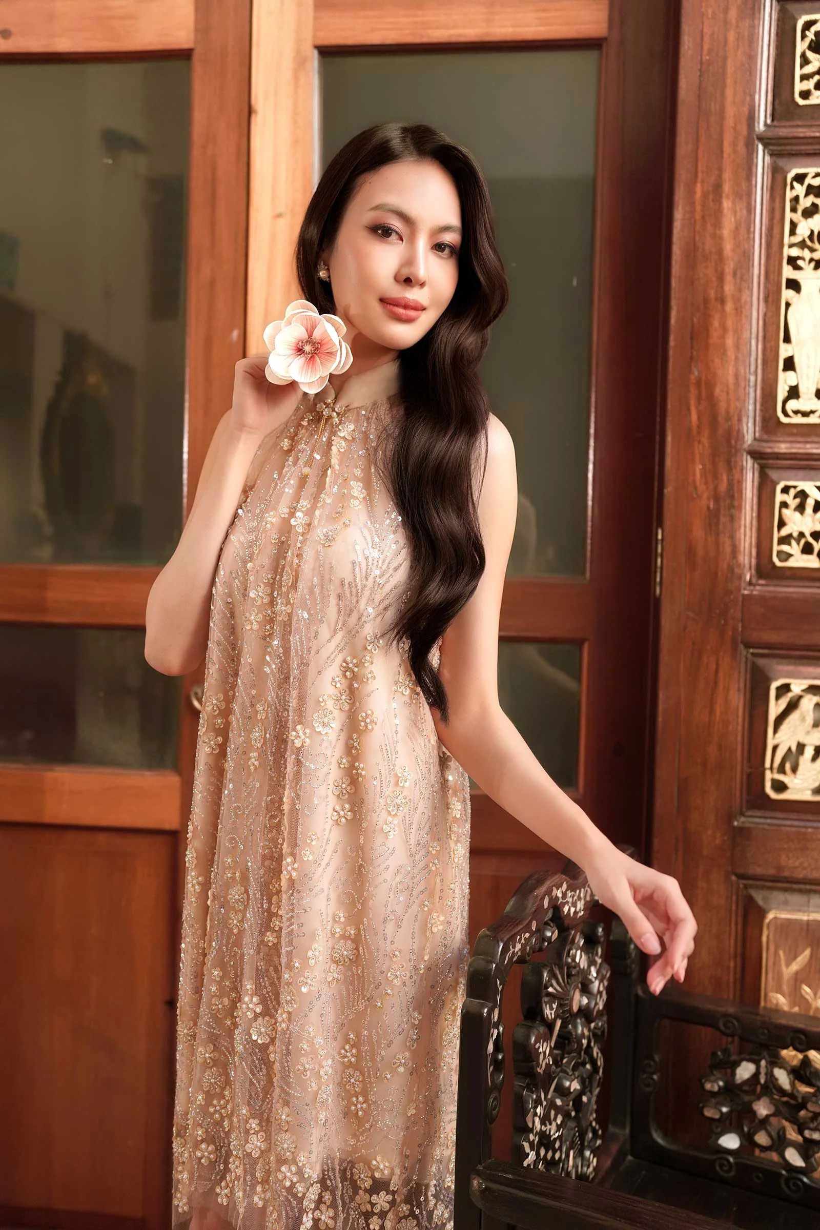Soleine Bloom Qipao (Champagne Gold) - Image 15